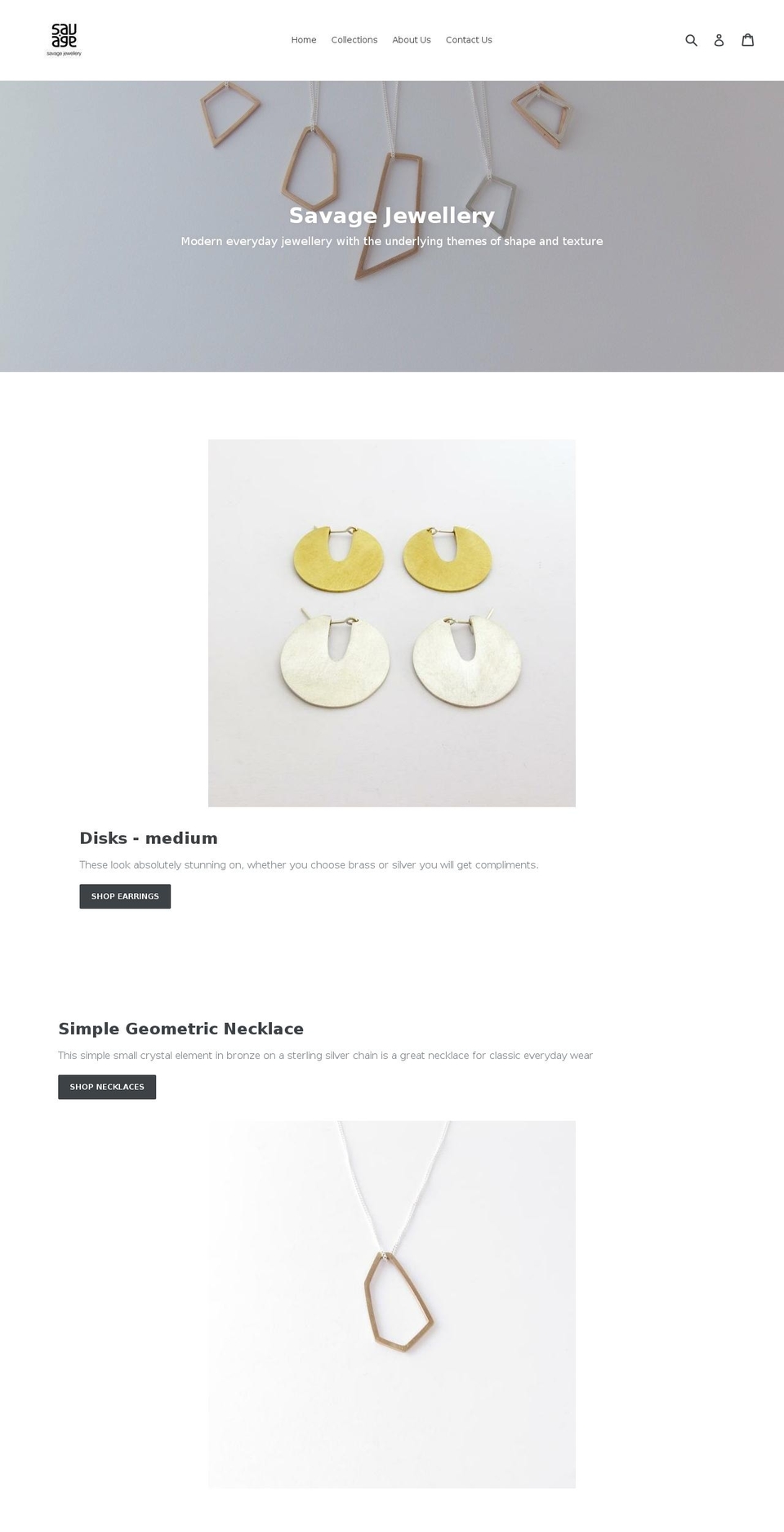 savagejewellery.com shopify website screenshot