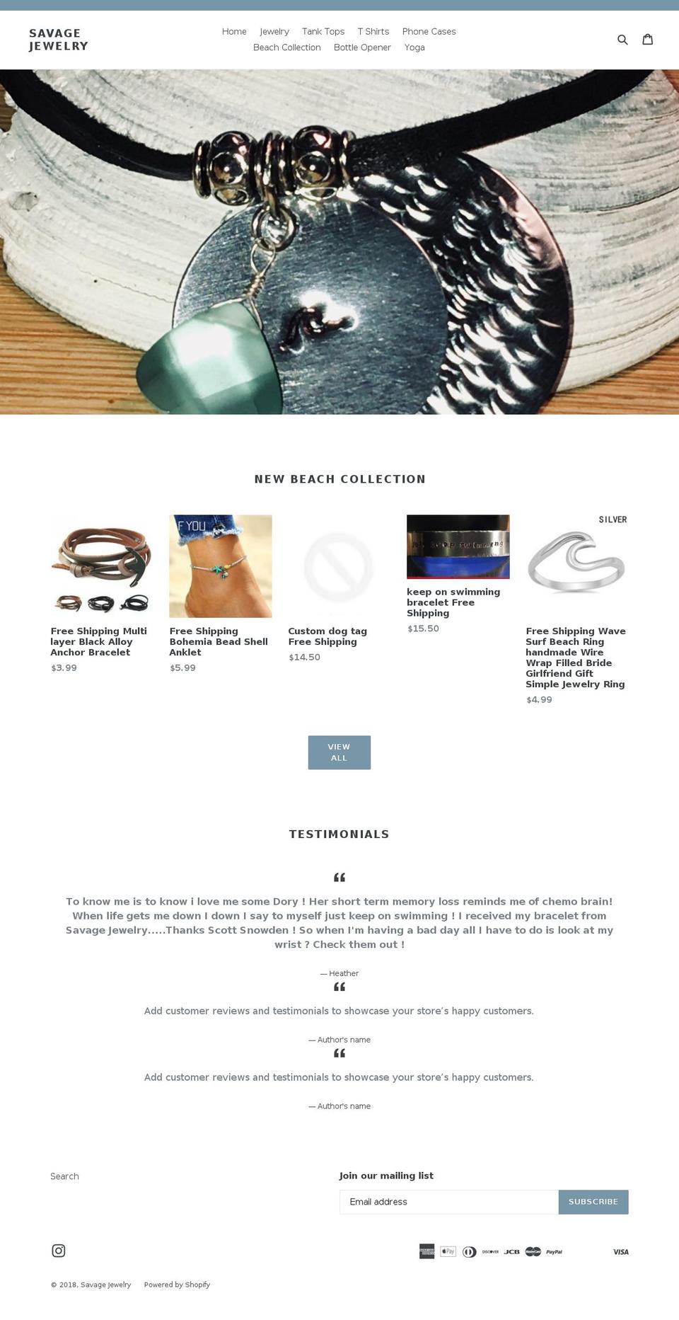 savagejewelry.net shopify website screenshot