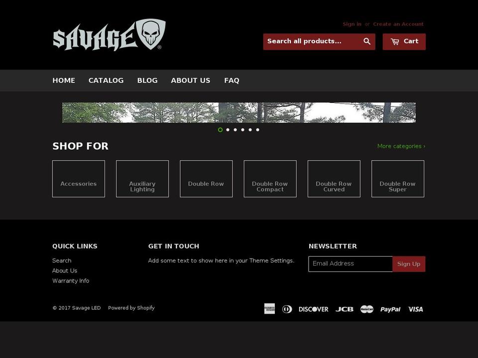 savageleds.com shopify website screenshot
