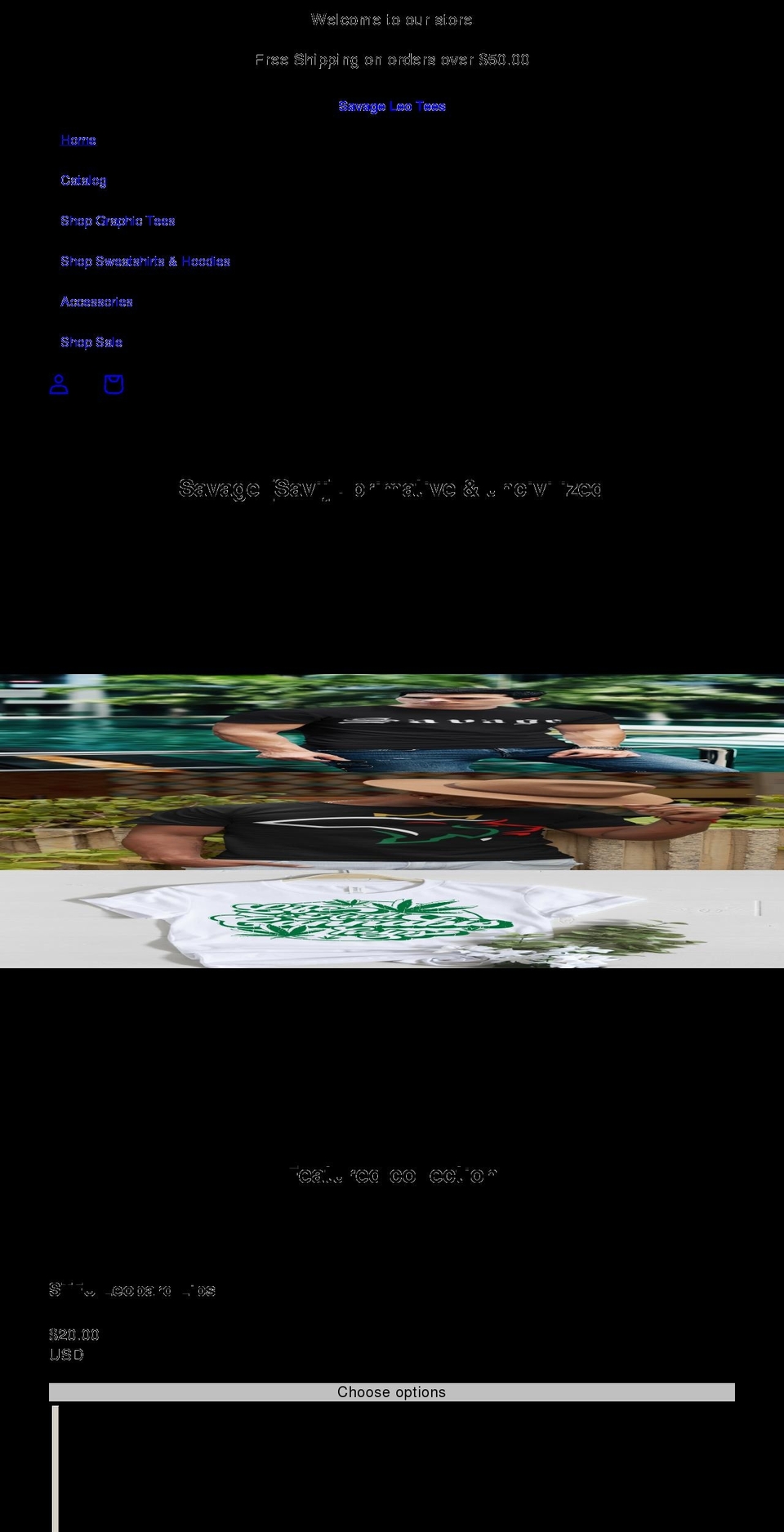 savageleotees.com shopify website screenshot