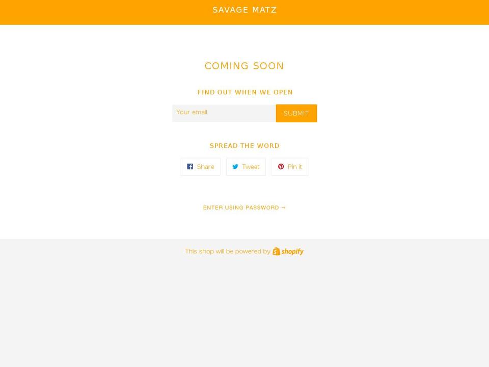 savagematz.com shopify website screenshot
