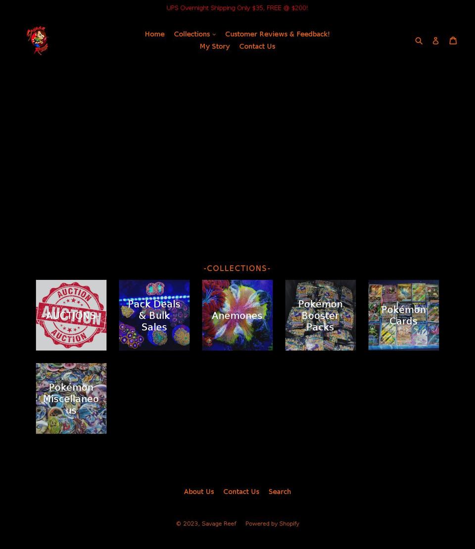 savagereefers.com shopify website screenshot