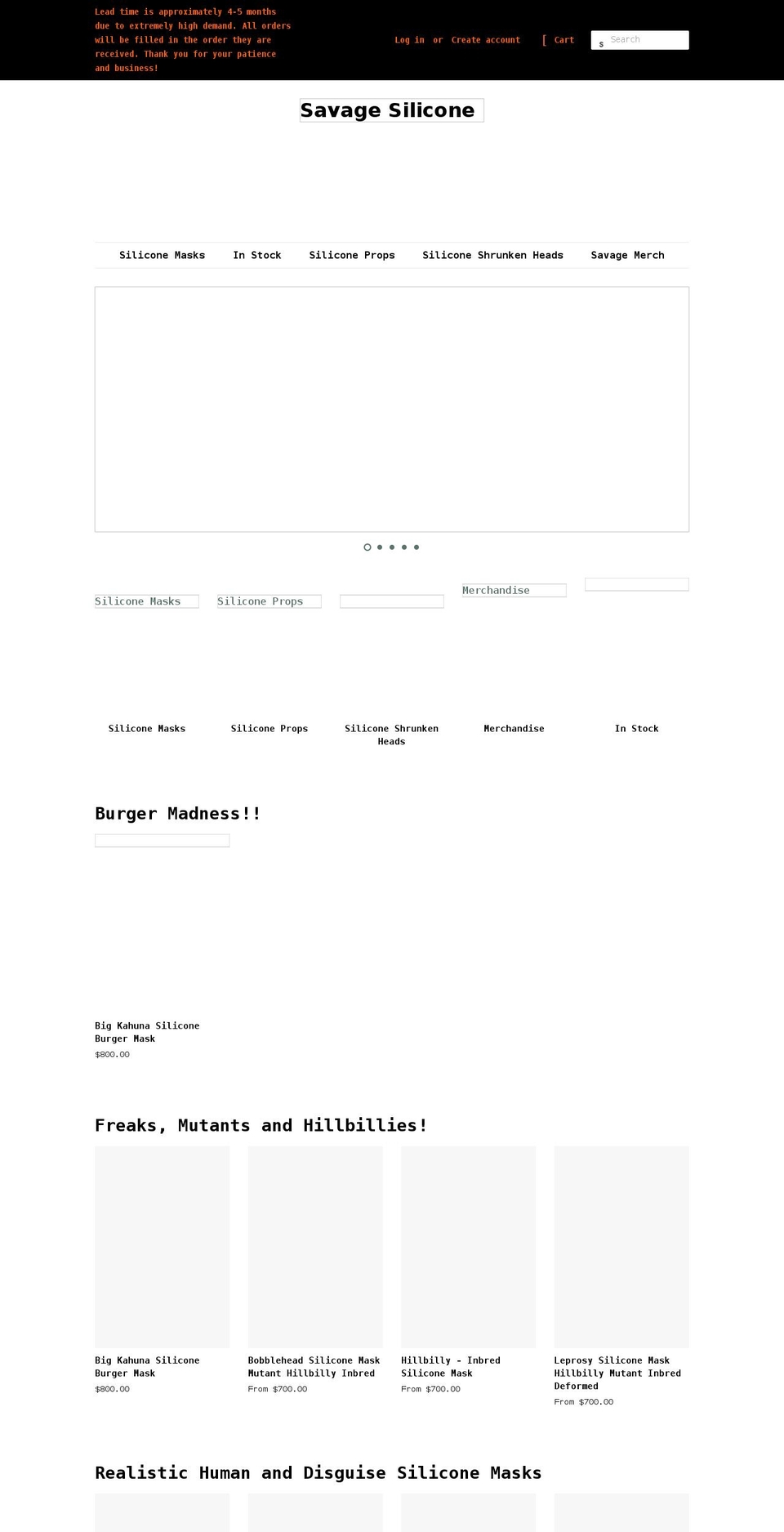 savagesilicone.com shopify website screenshot