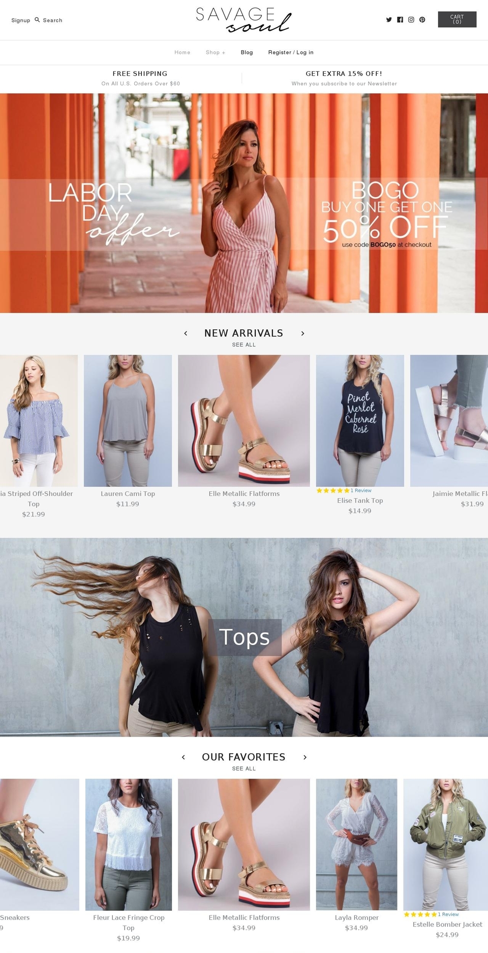 savagesoulfashion.com — Shopify storefront screenshot