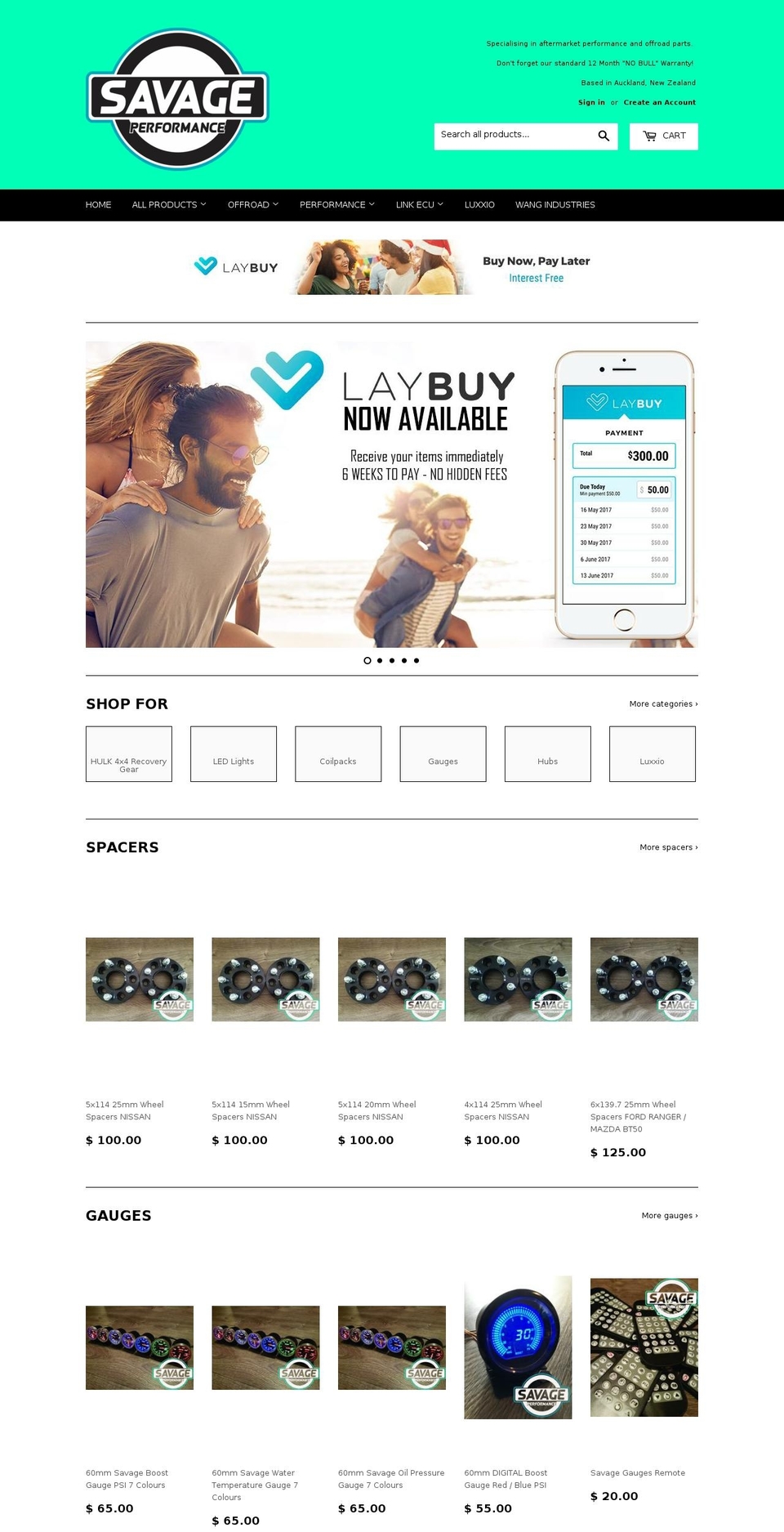 savagespacers.com — Shopify storefront screenshot
