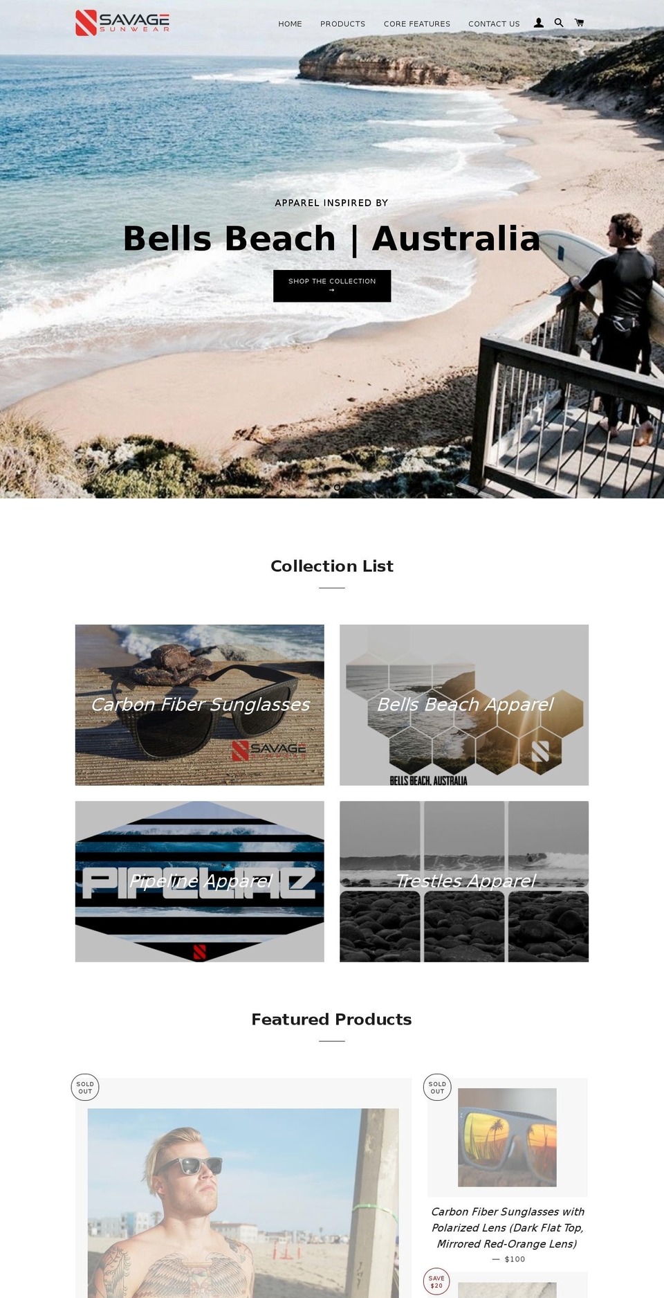 savagesunwear.com shopify website screenshot