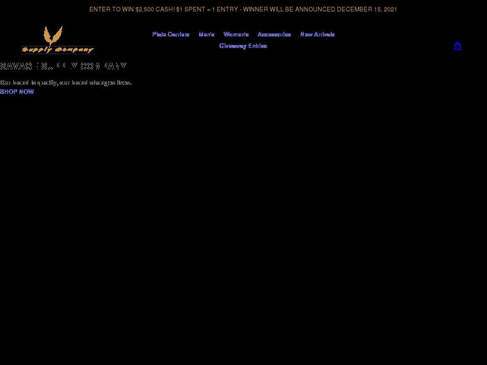 savagesupply.com shopify website screenshot