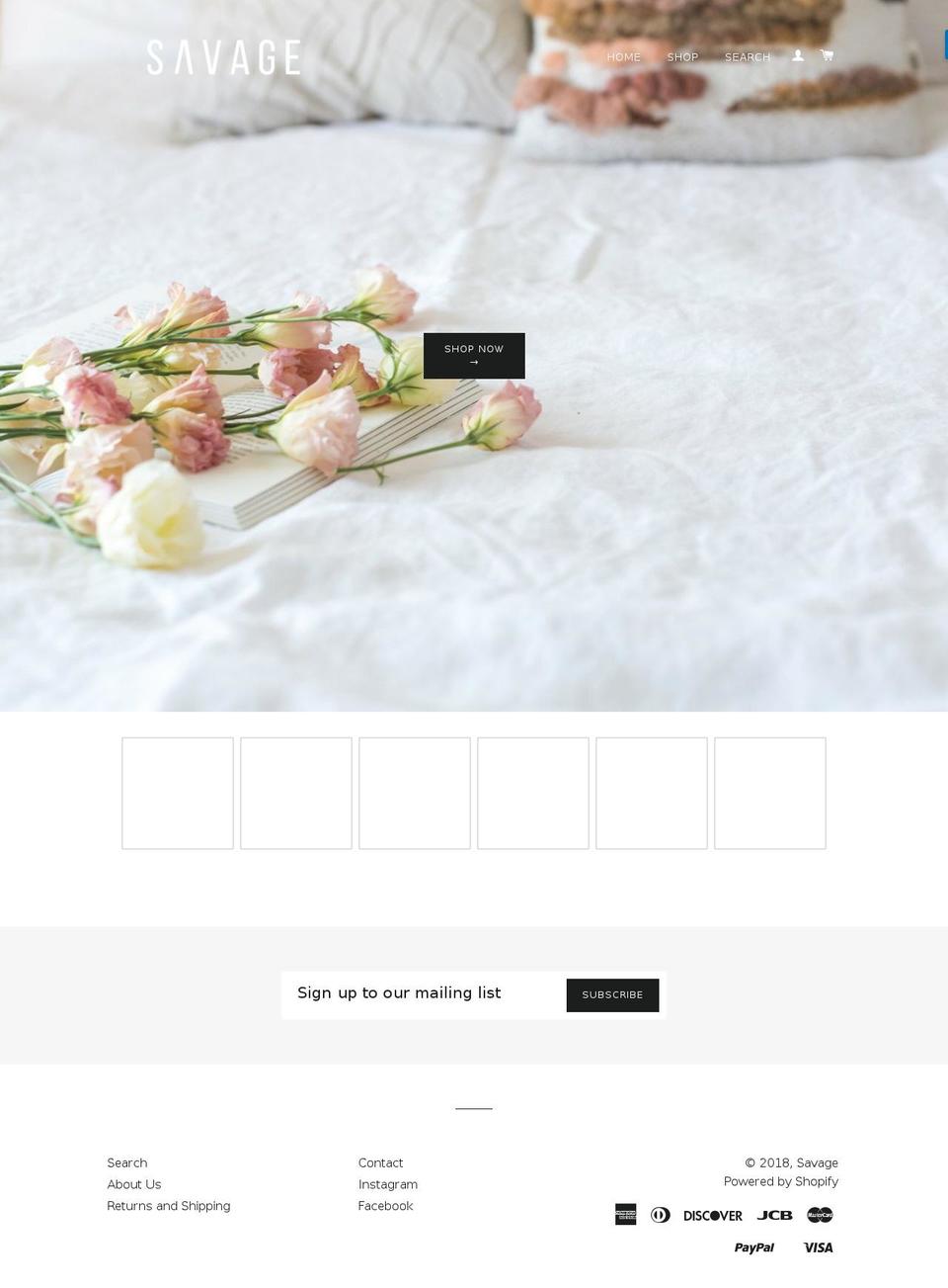 savagethelabel.com — Shopify storefront screenshot
