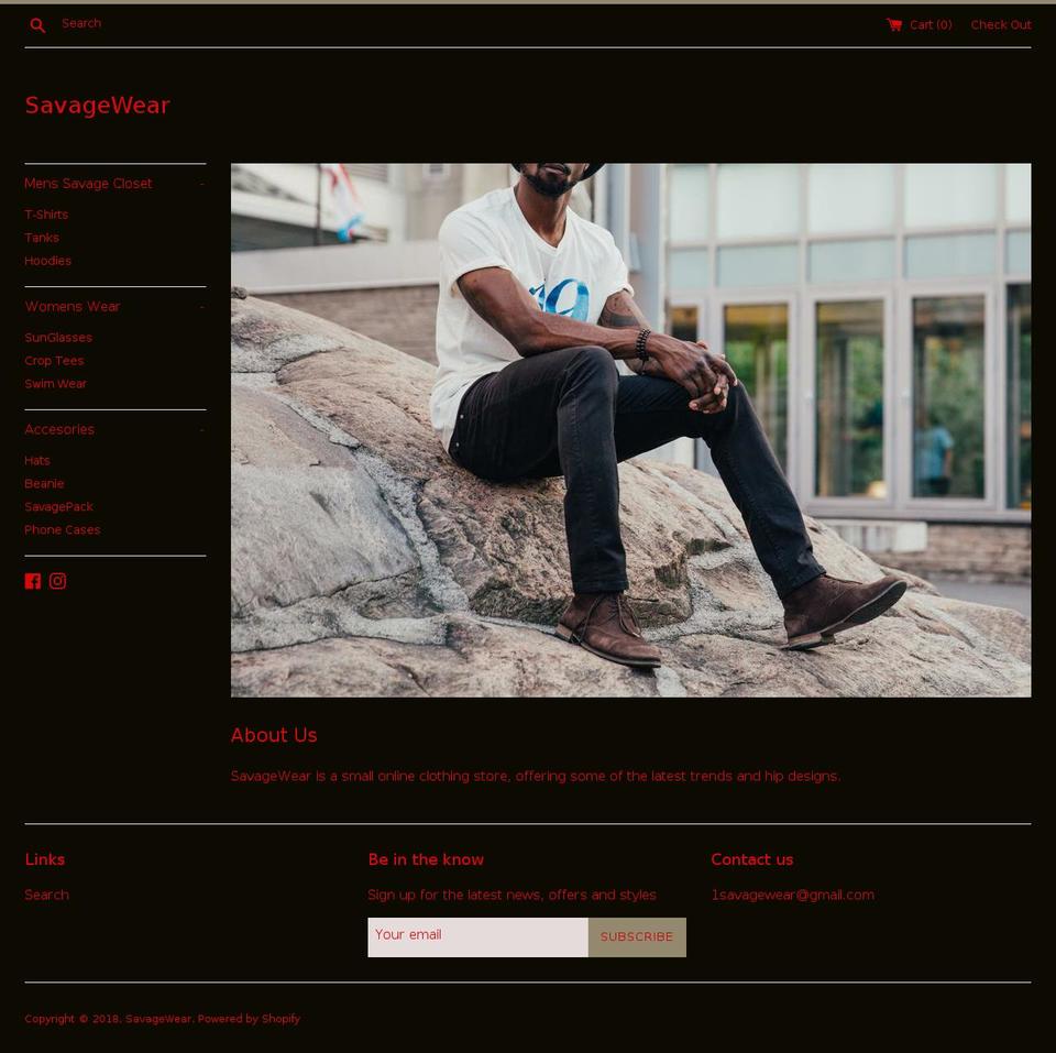 savagewearstore.com — Shopify storefront screenshot