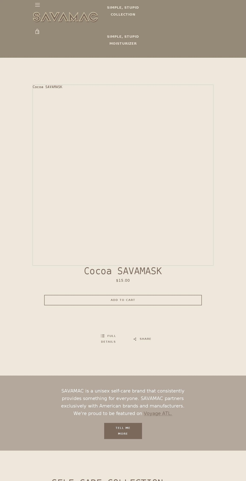 savamac.co shopify website screenshot