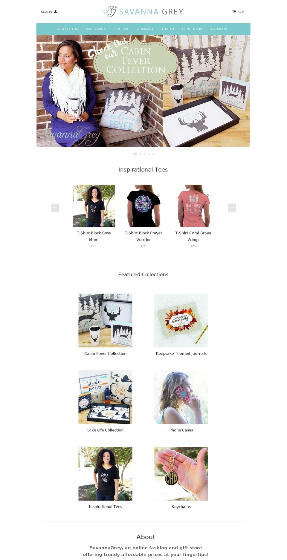 savannagrey.com shopify website screenshot