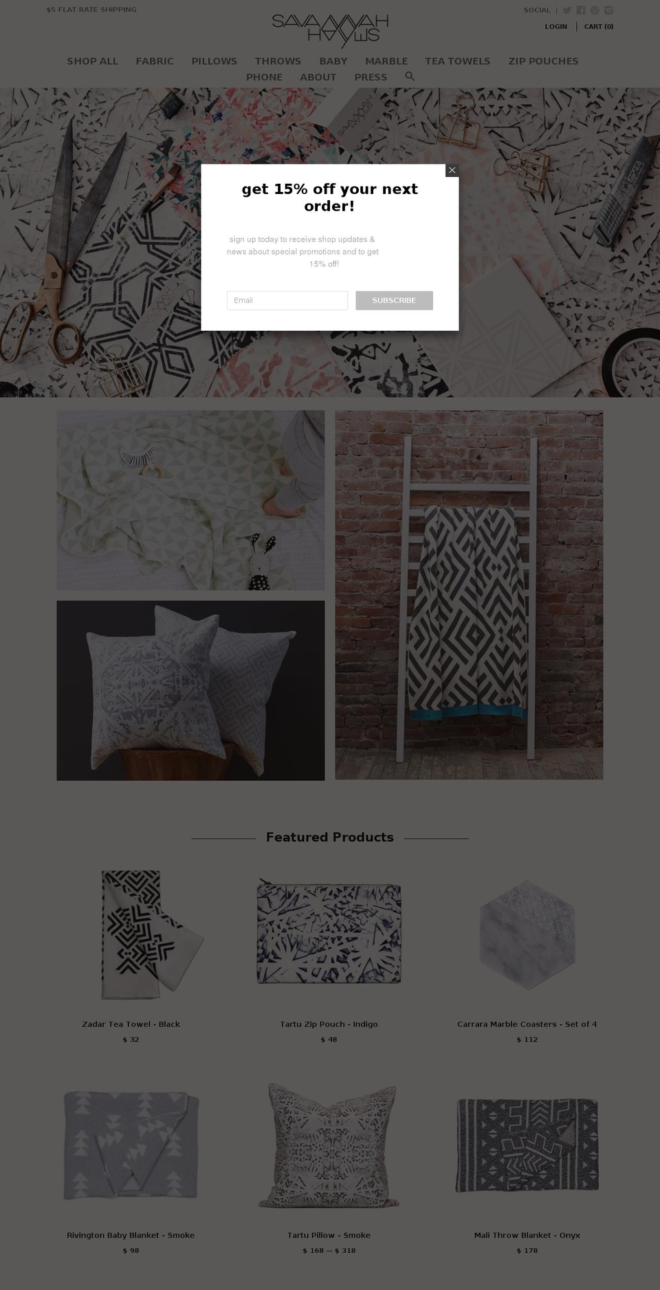 savannahhayes.com shopify website screenshot