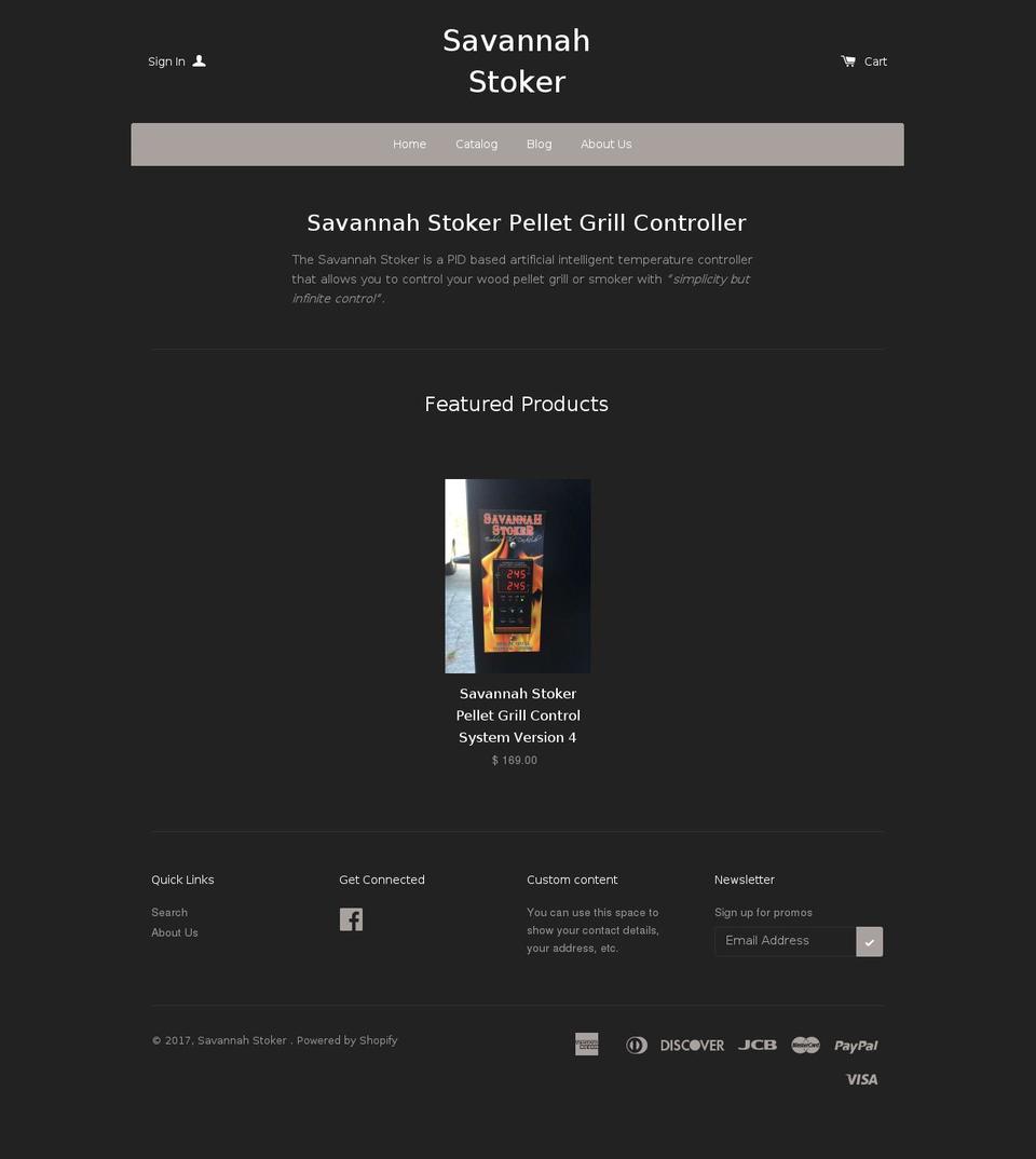 savannahstoker.com shopify website screenshot