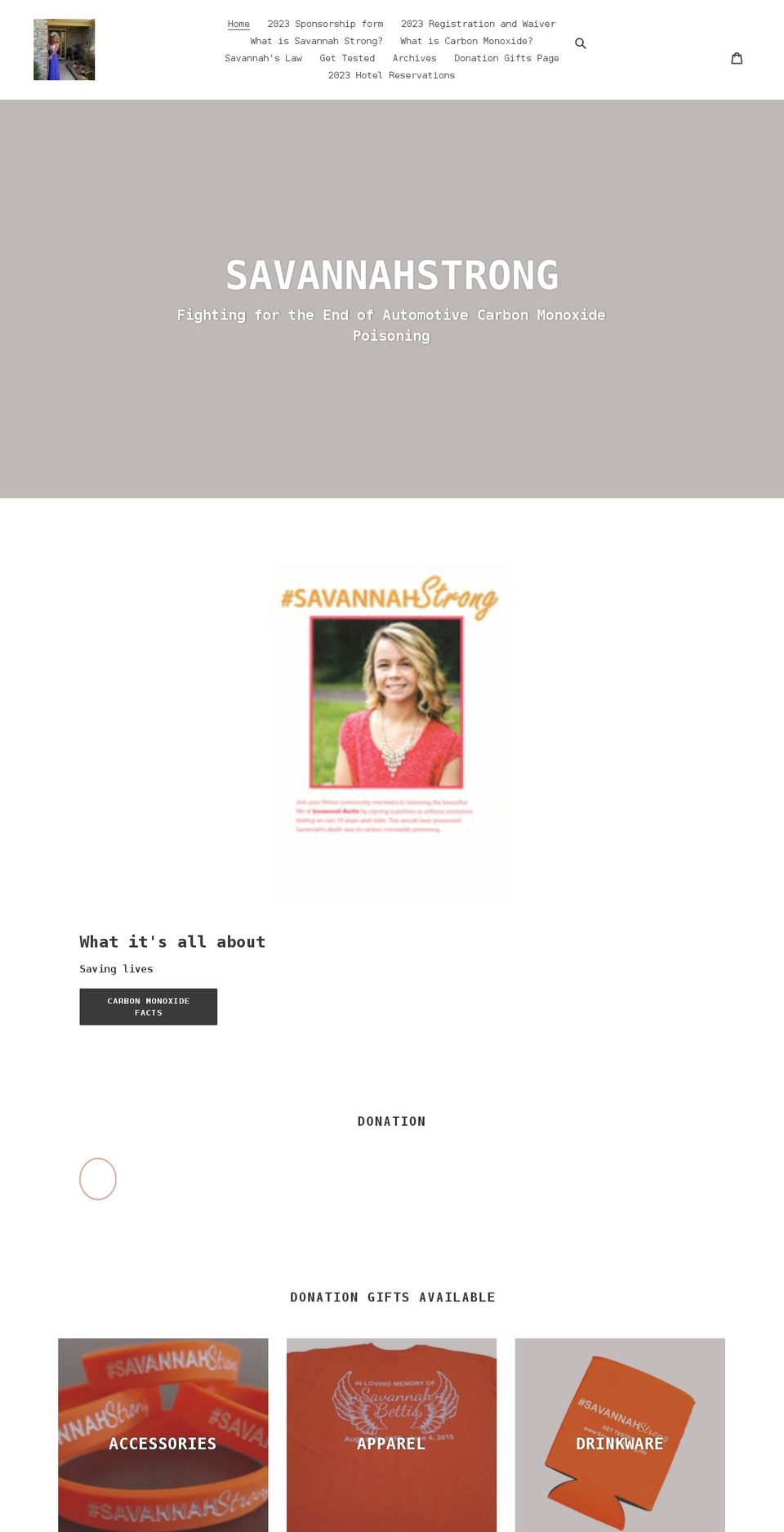 savannahstrong.life shopify website screenshot