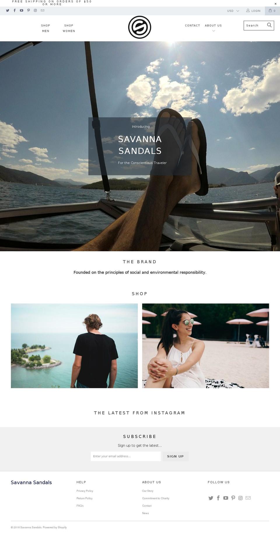 Turbo-florence Shopify theme site example savannasandals.com