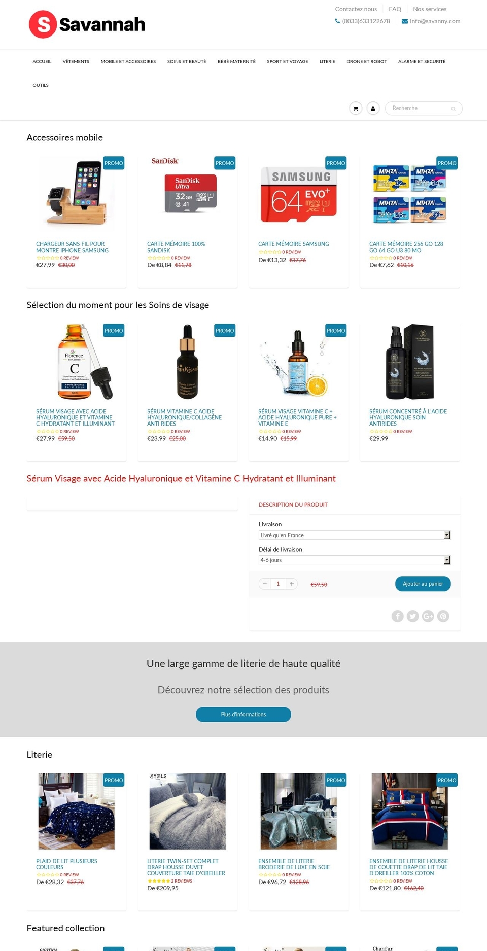 savanny.com — Shopify storefront screenshot