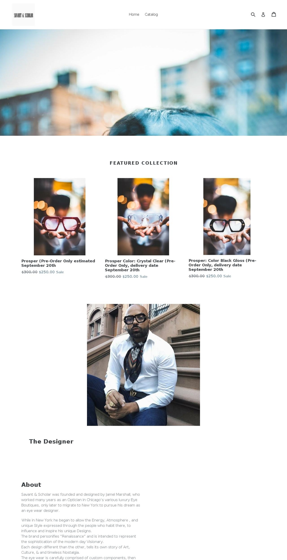 savantandscholar.com — Shopify storefront screenshot