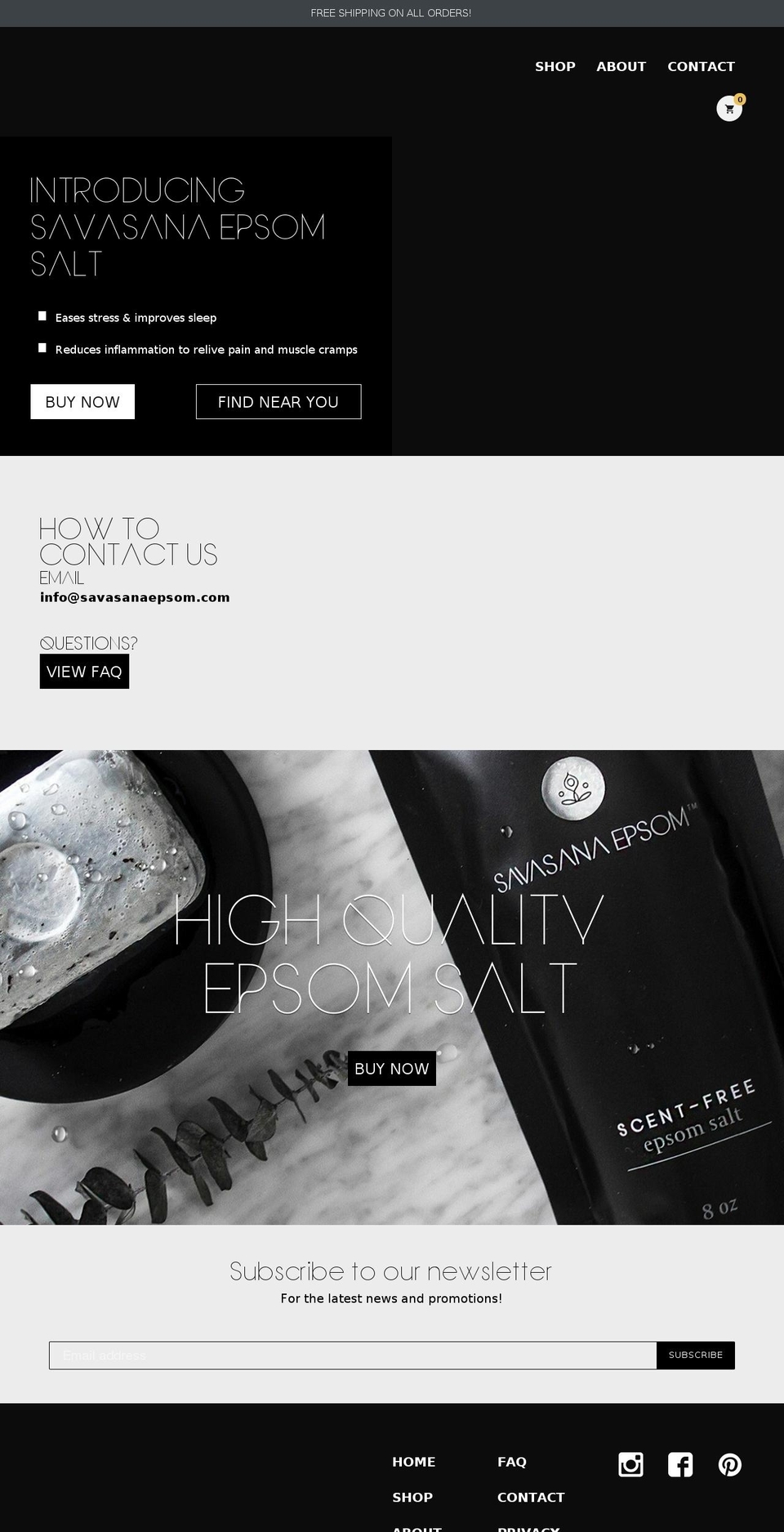 savasanaepsom.com shopify website screenshot