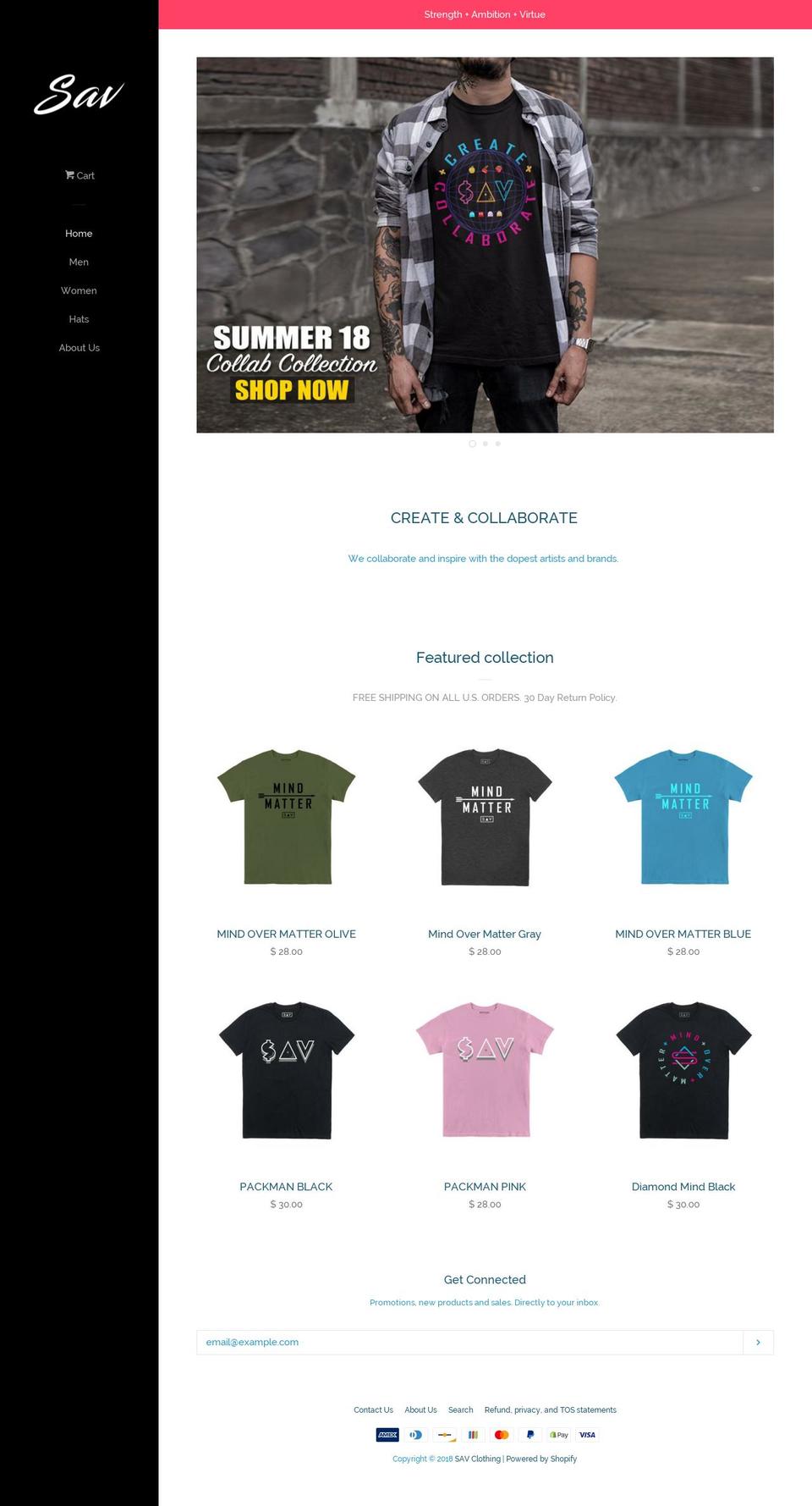 savathletics.com shopify website screenshot