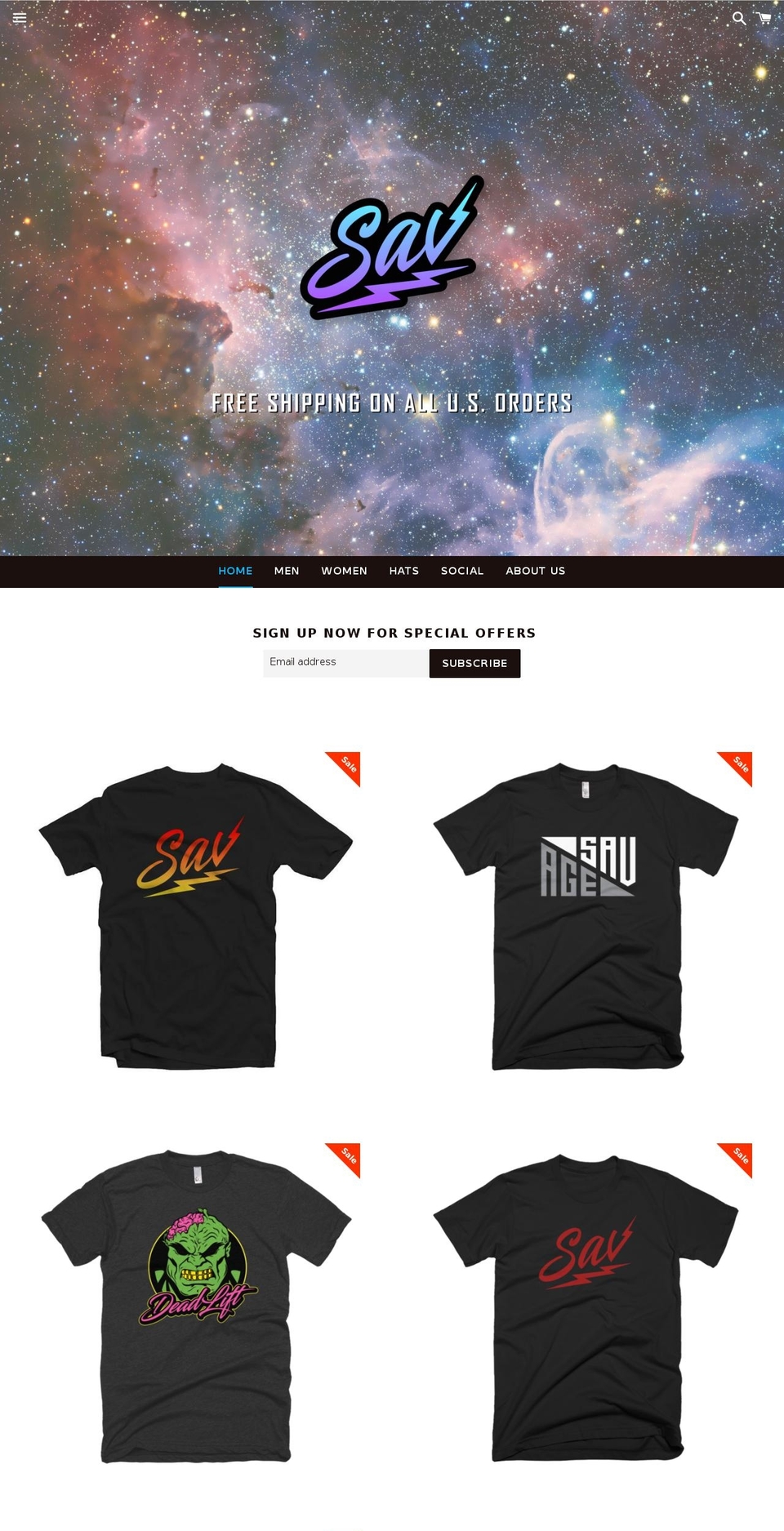 savclothing.com shopify website screenshot