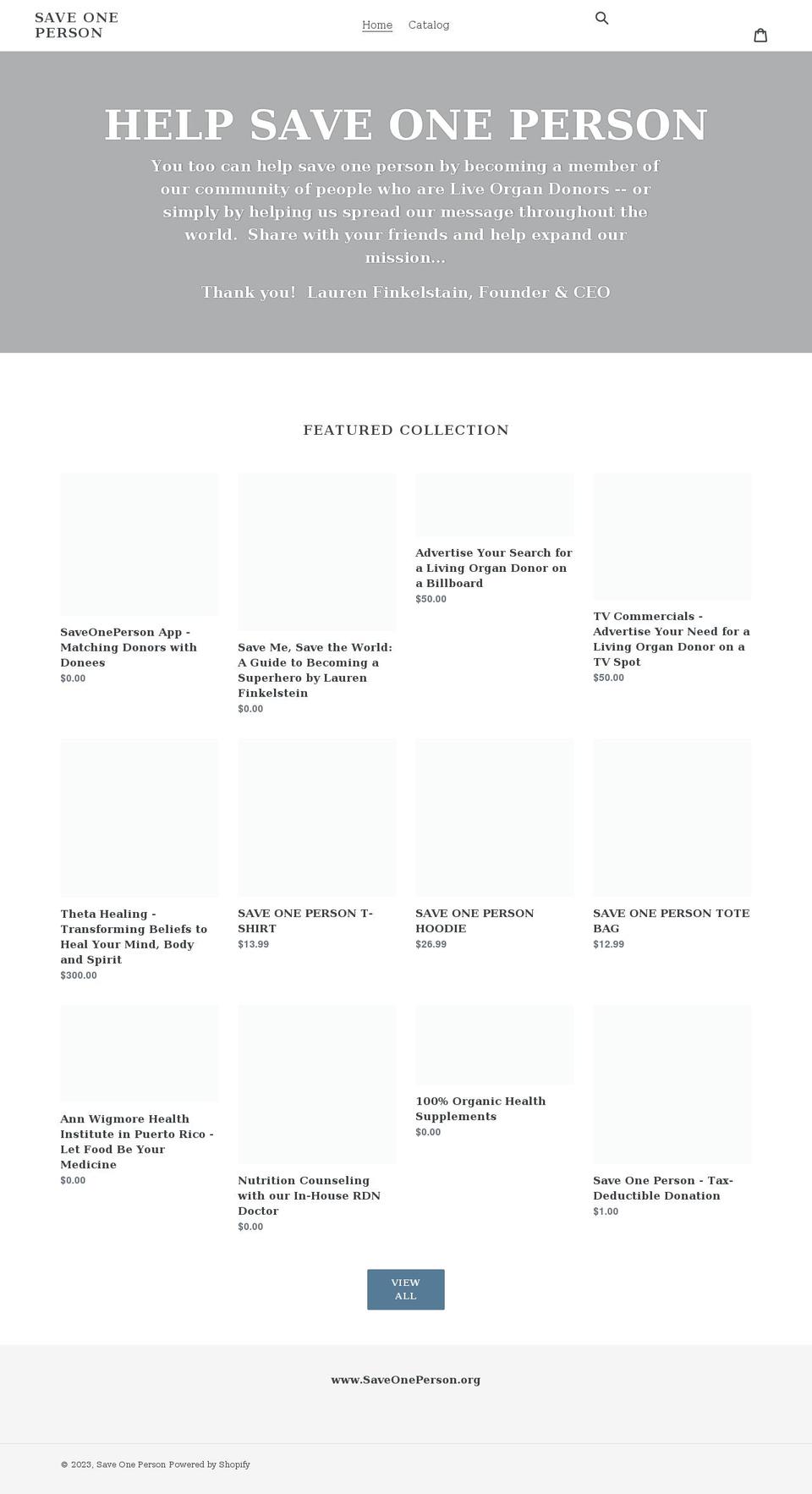 save-one-person.myshopify.com shopify website screenshot