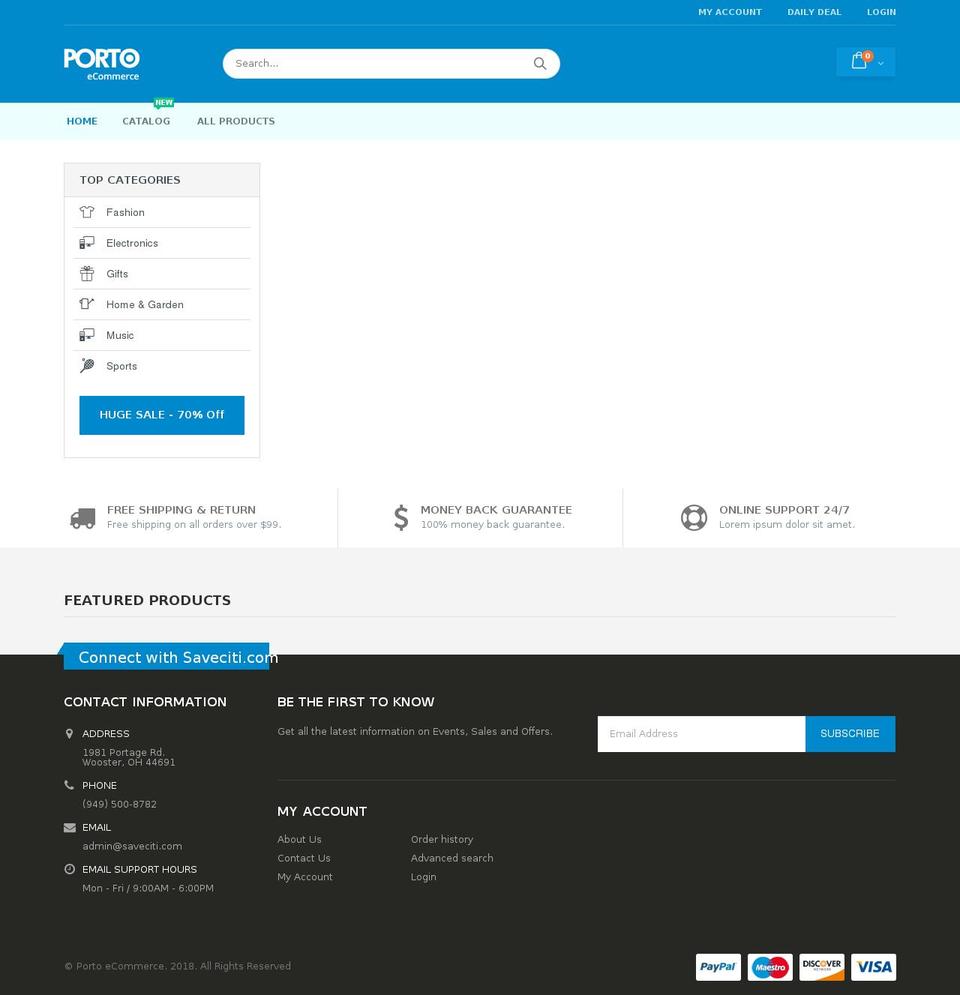 saveciti.com — Shopify storefront screenshot