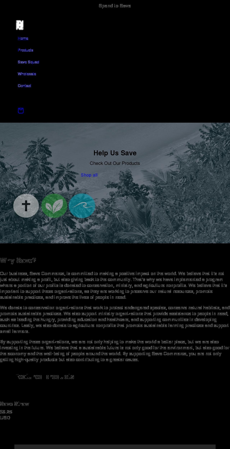 savecommerce.org shopify website screenshot