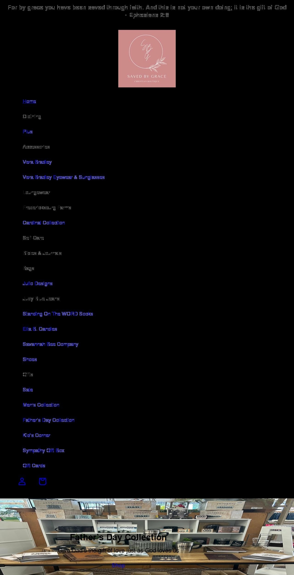 savedbygracechristianboutique.com shopify website screenshot