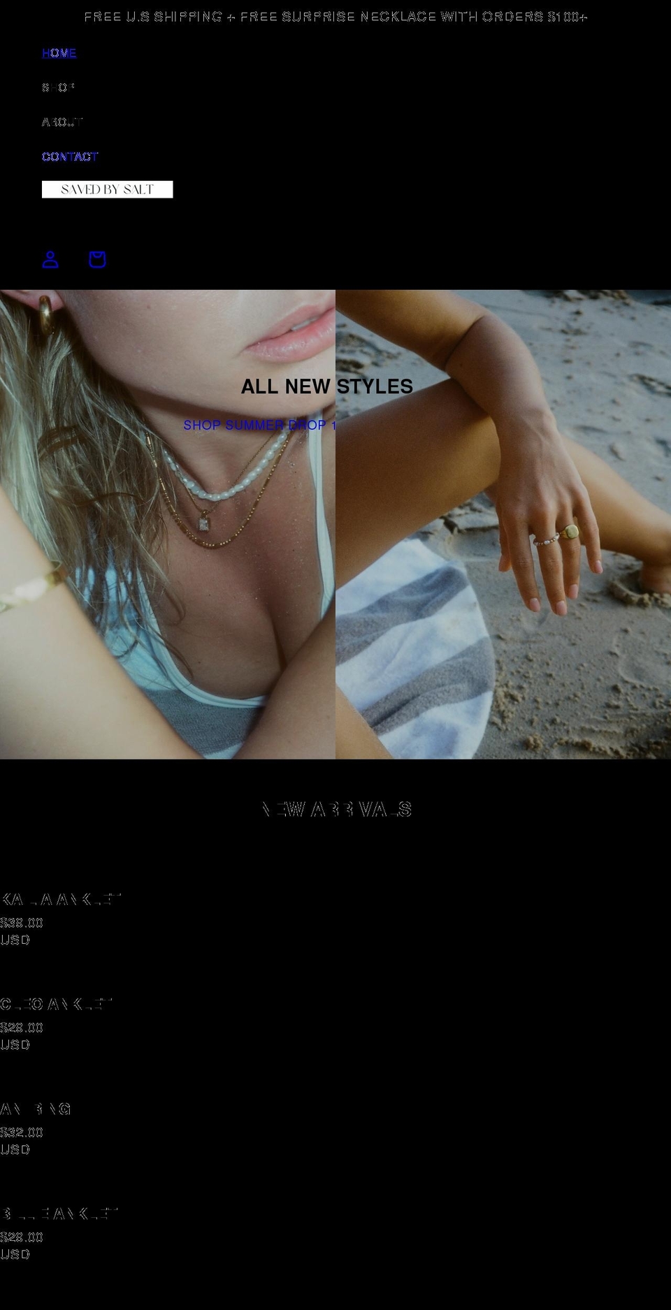 savedbysalt.com shopify website screenshot