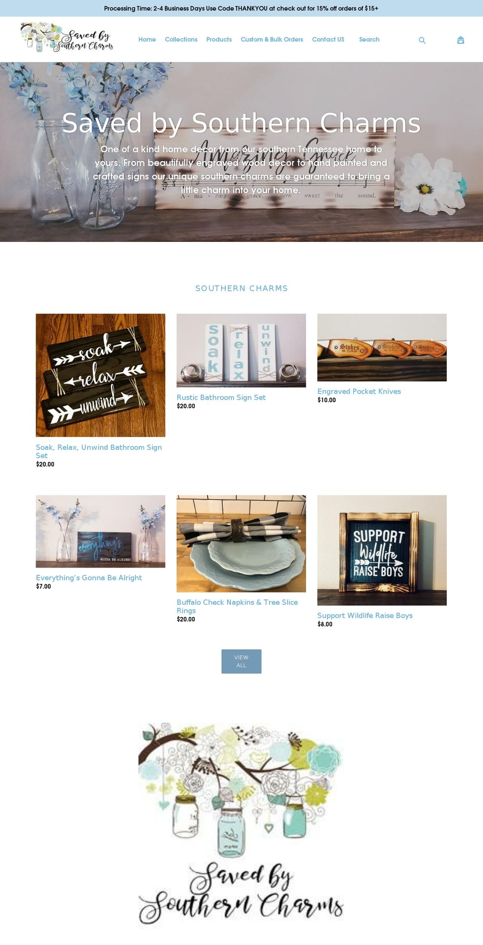 savedbysoutherncharms.com — Shopify storefront screenshot