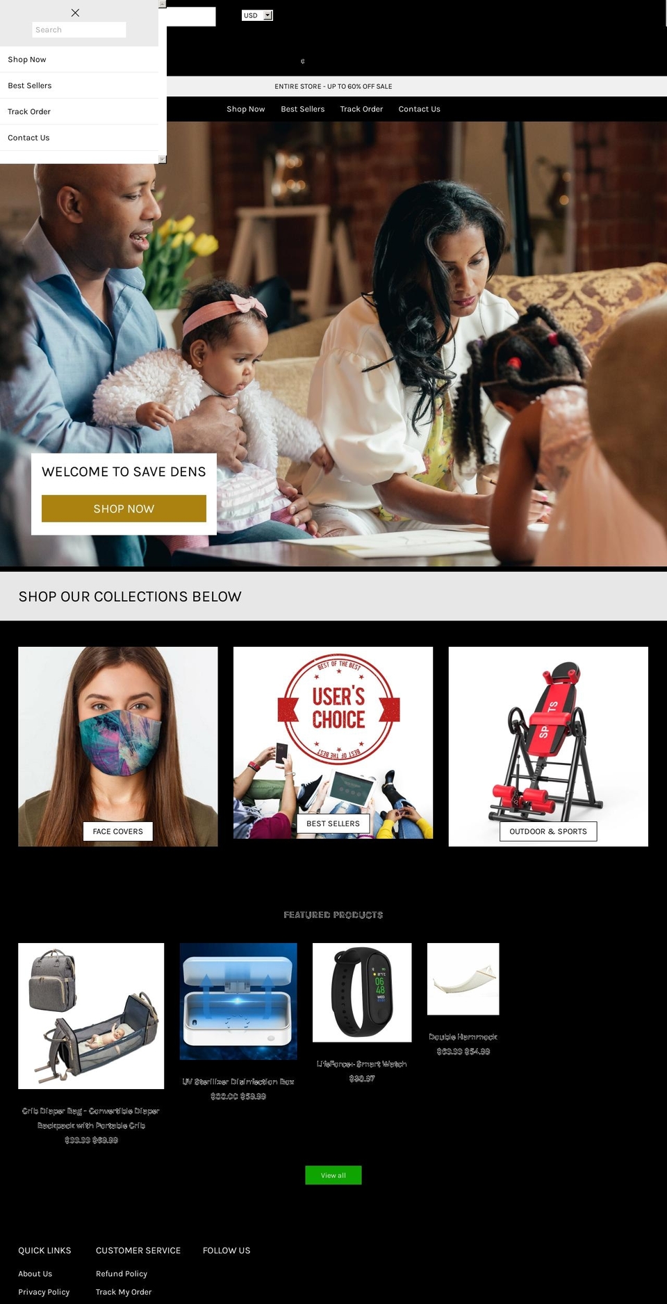 savedens.com shopify website screenshot