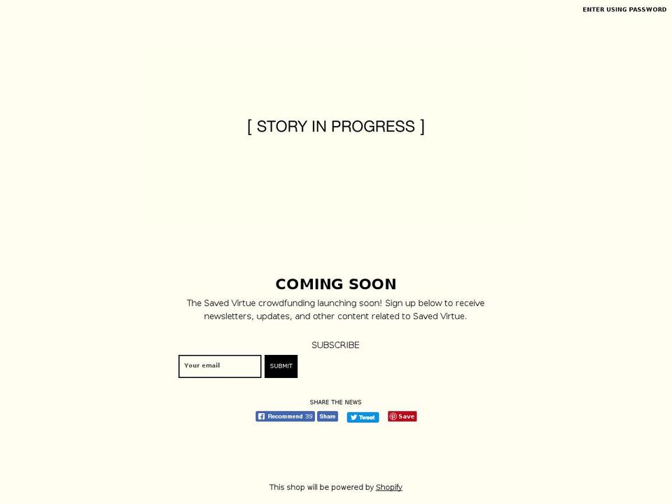 savedvirtue.com — Shopify storefront screenshot