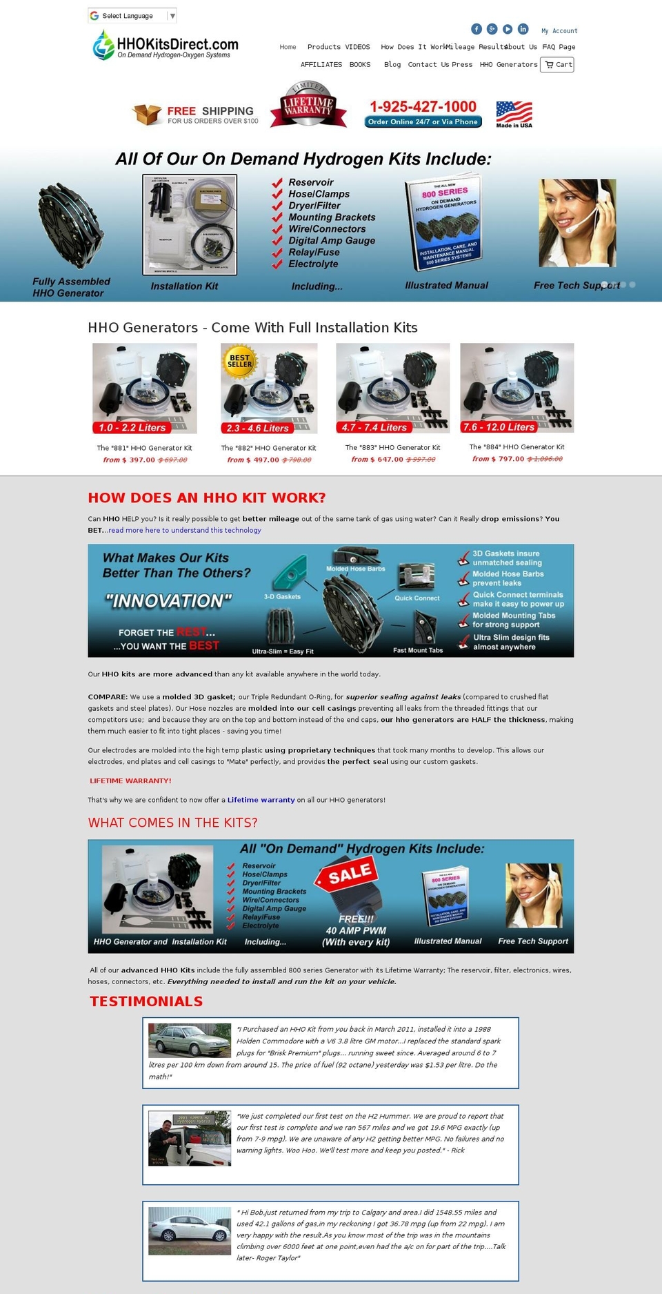 savegaswithwater.com — Shopify storefront screenshot