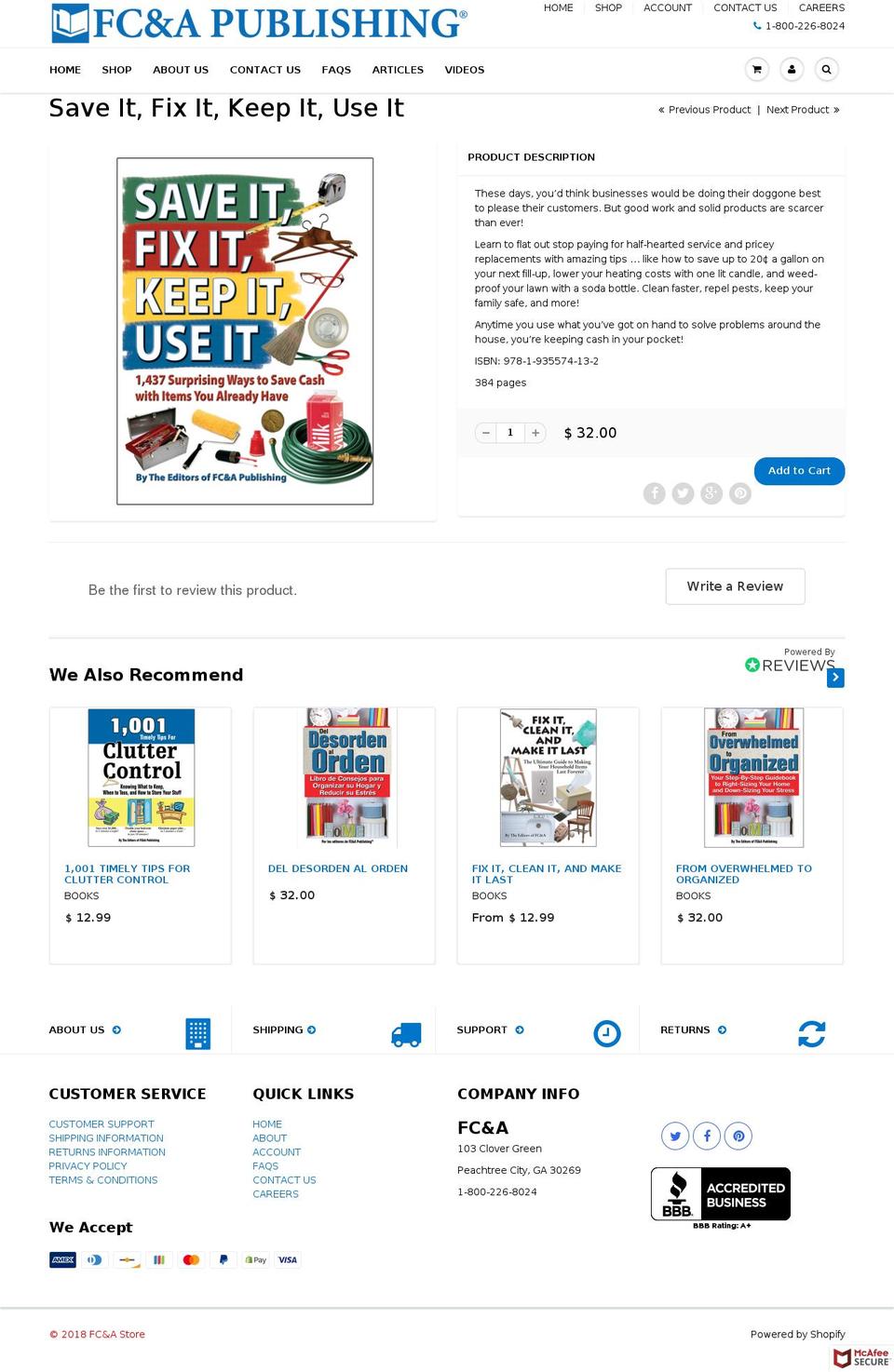 saveitkeepitfixituseit.com shopify website screenshot
