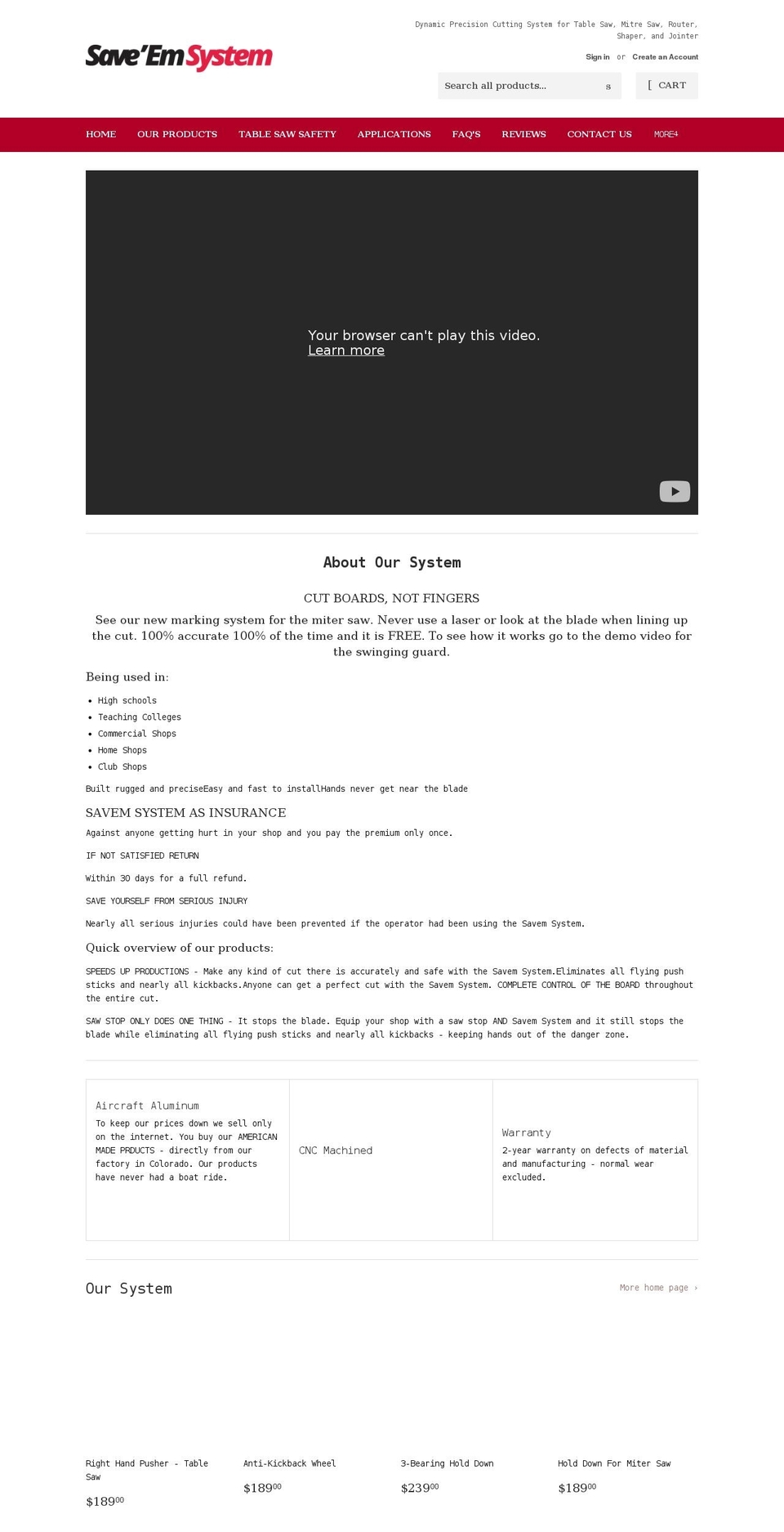 savemsystem.com shopify website screenshot