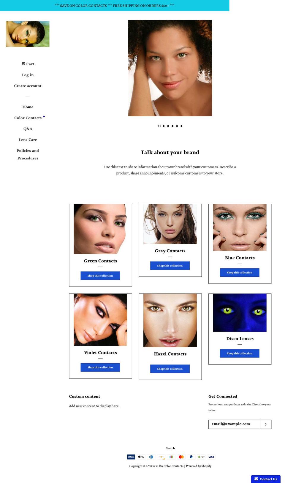 saveoncolorcontacts.com — Shopify storefront screenshot