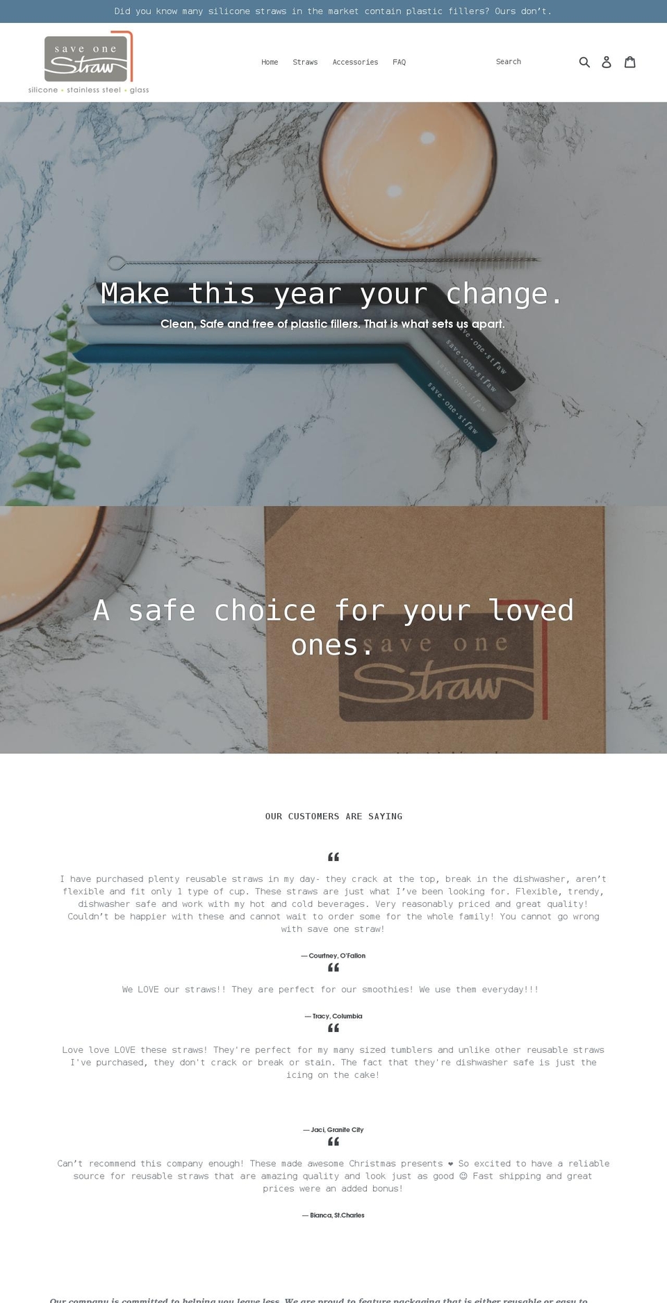 saveonestraw.com shopify website screenshot