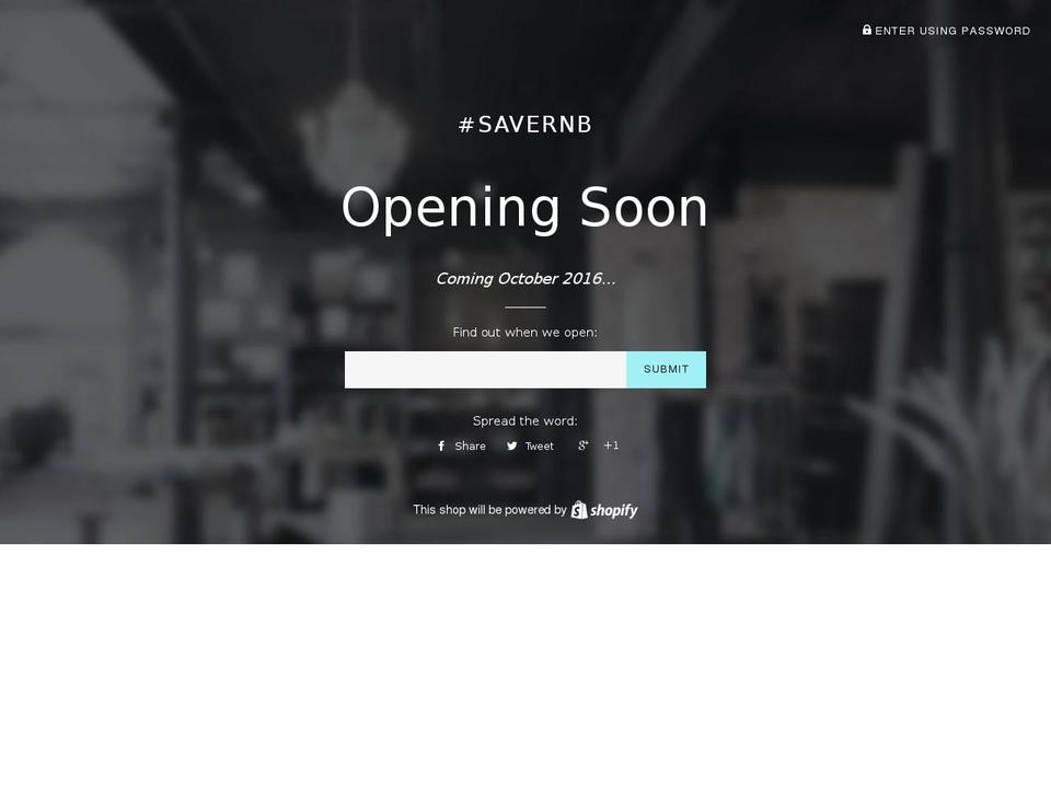 savernbmusic.com shopify website screenshot
