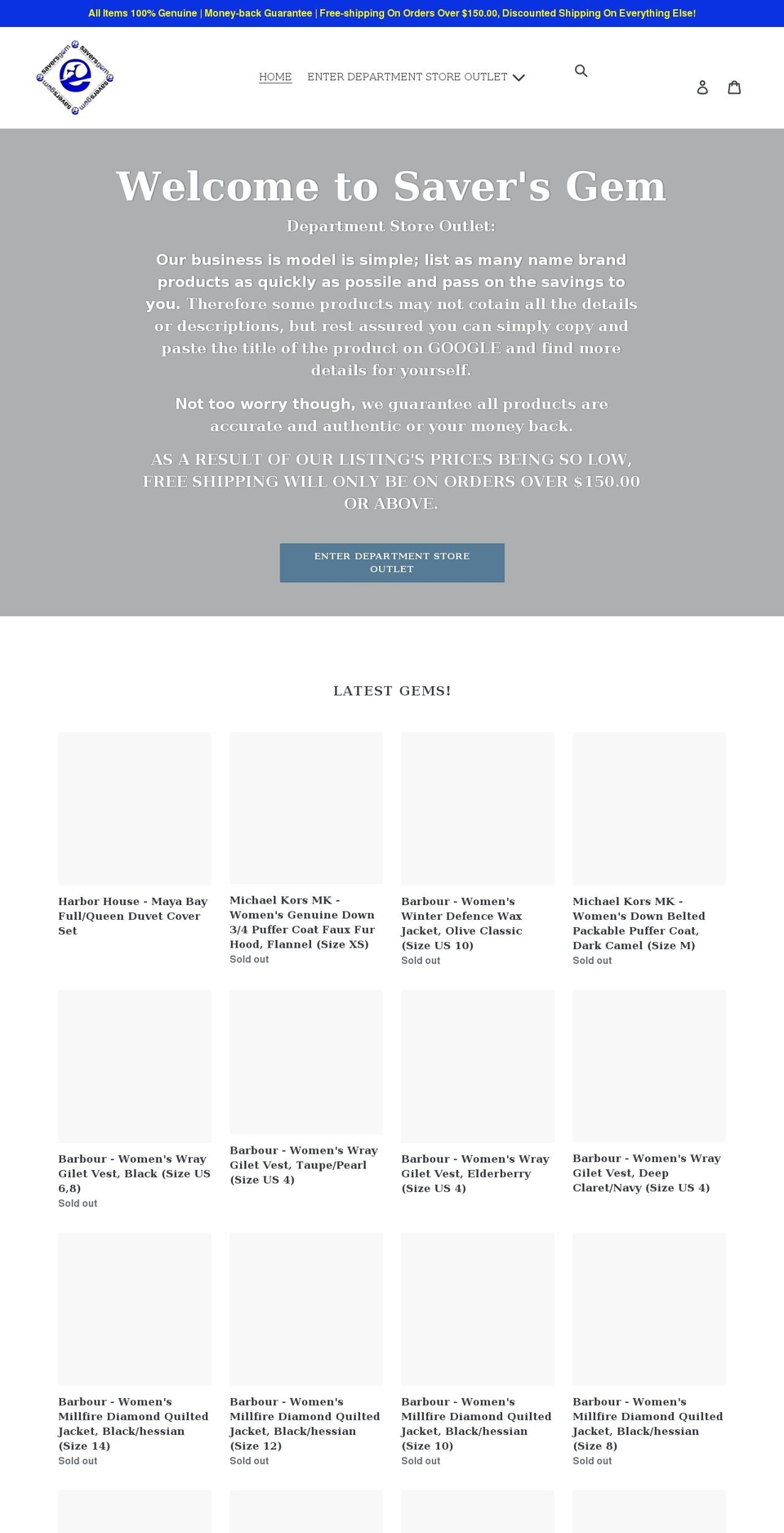 saversgem.com shopify website screenshot