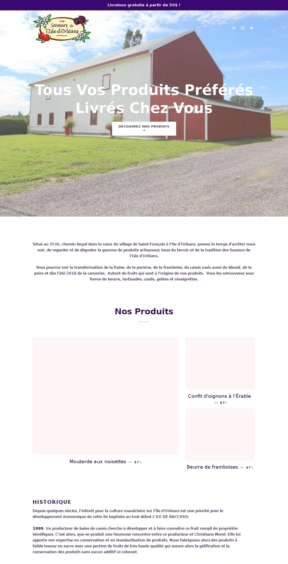saveursio.com — Shopify storefront screenshot
