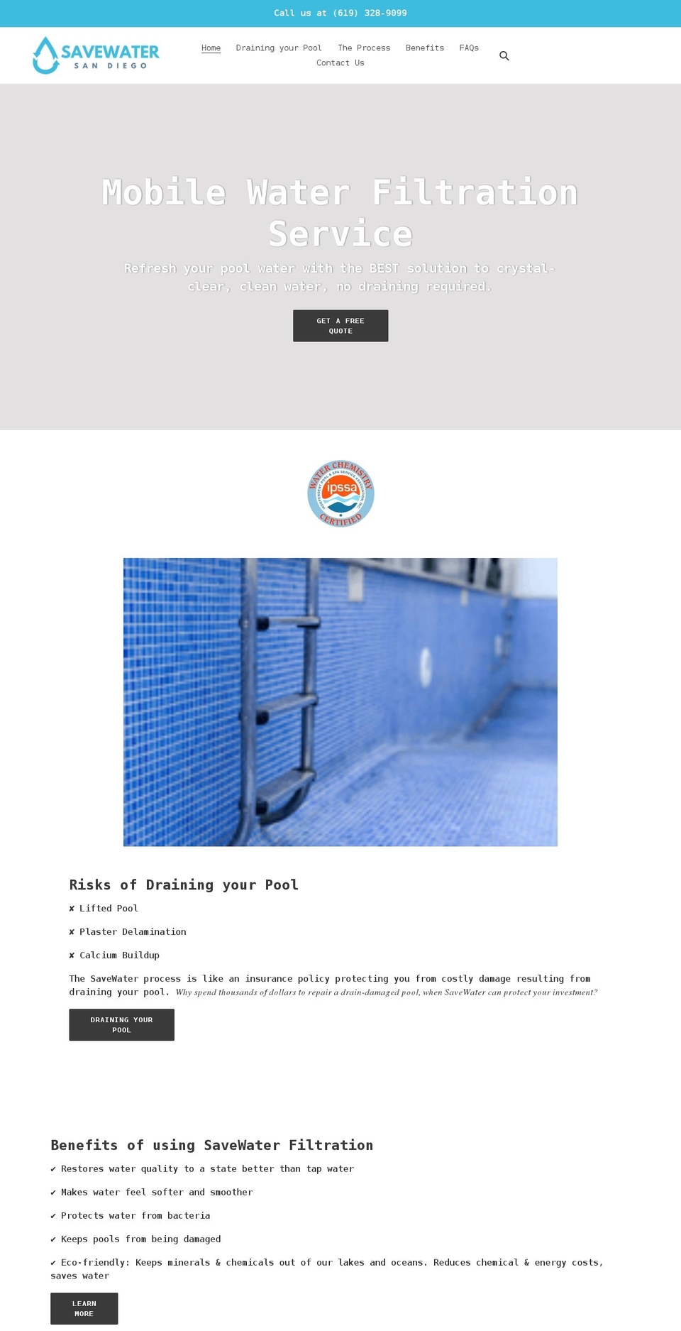 savewatersd.com shopify website screenshot