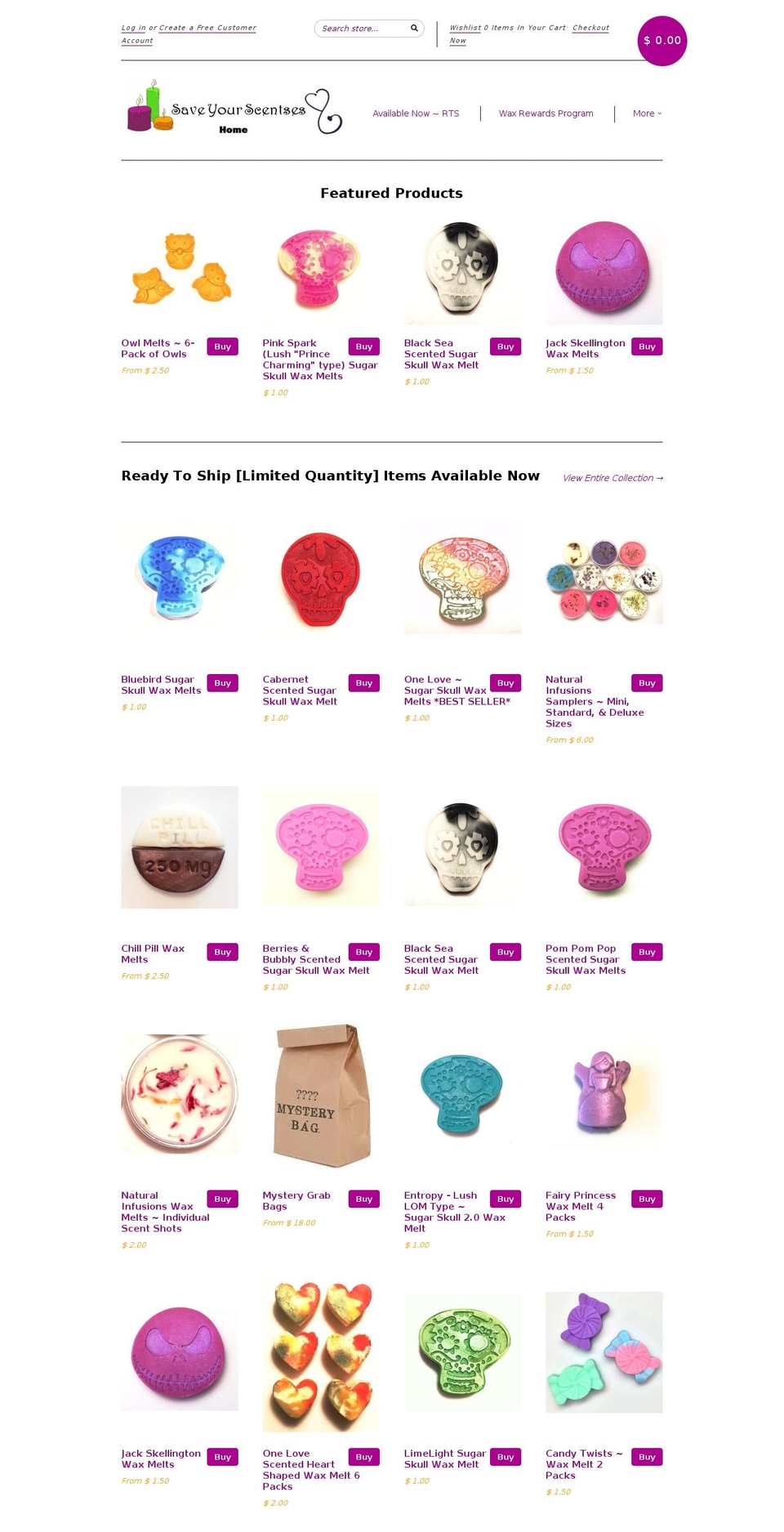 saveyourscentses.com shopify website screenshot