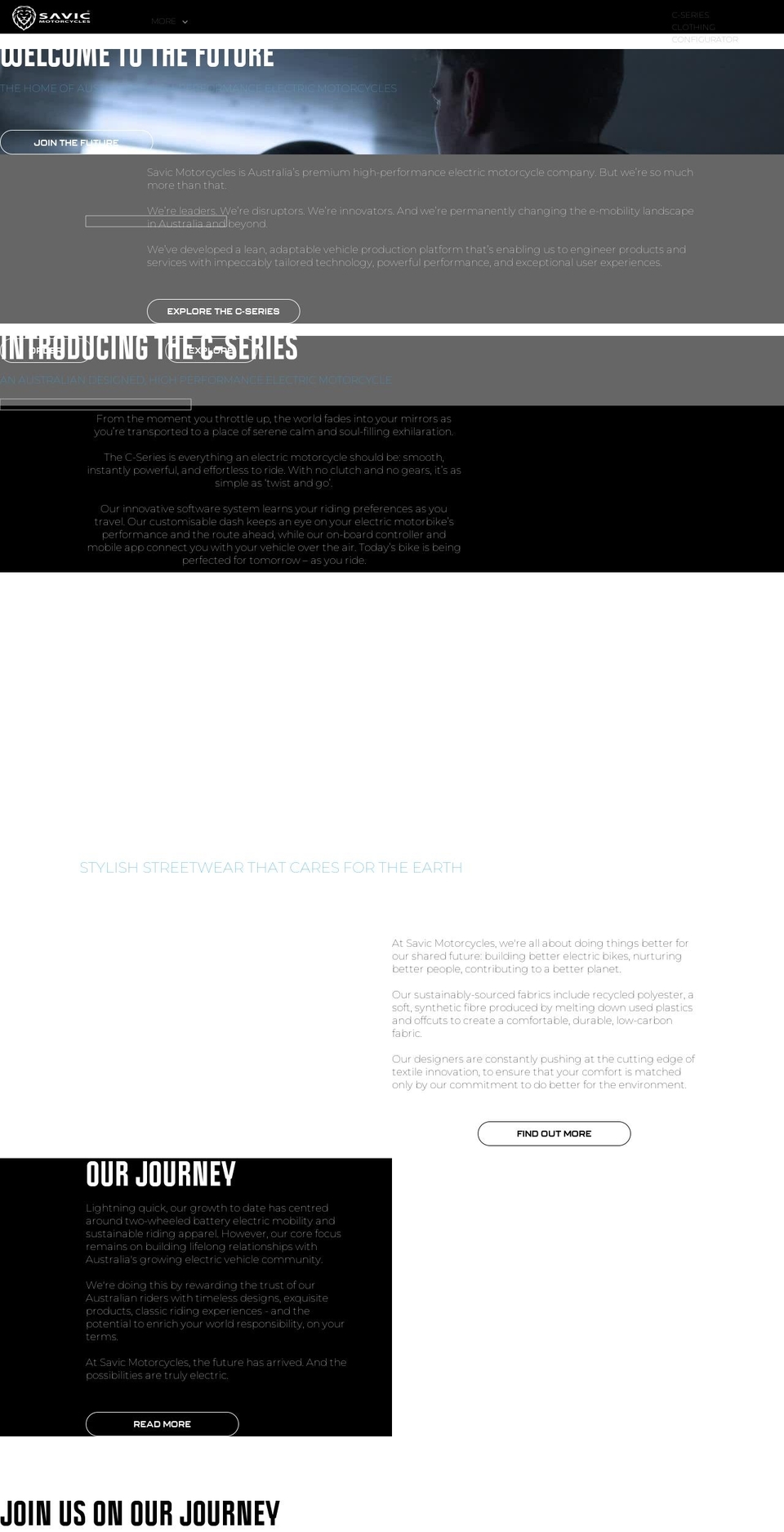 savicmotorcycles.com — Shopify storefront screenshot