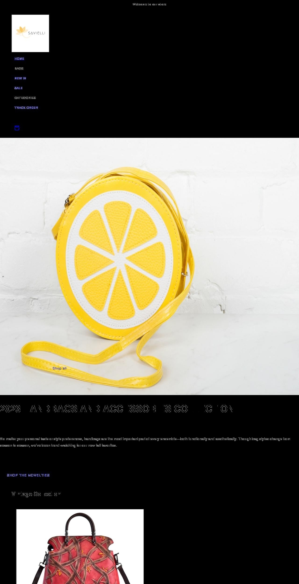 savielli.com shopify website screenshot