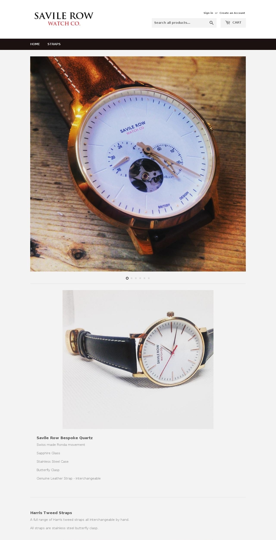 savilerowwatchco.com shopify website screenshot