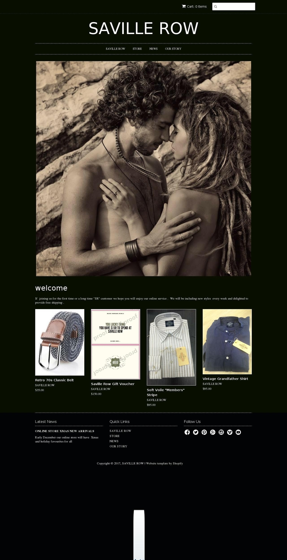 savillerow.com.au shopify website screenshot