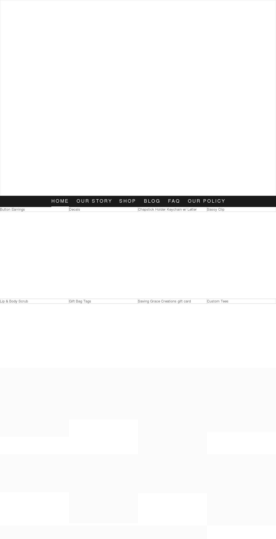 savinggracecreations.net shopify website screenshot