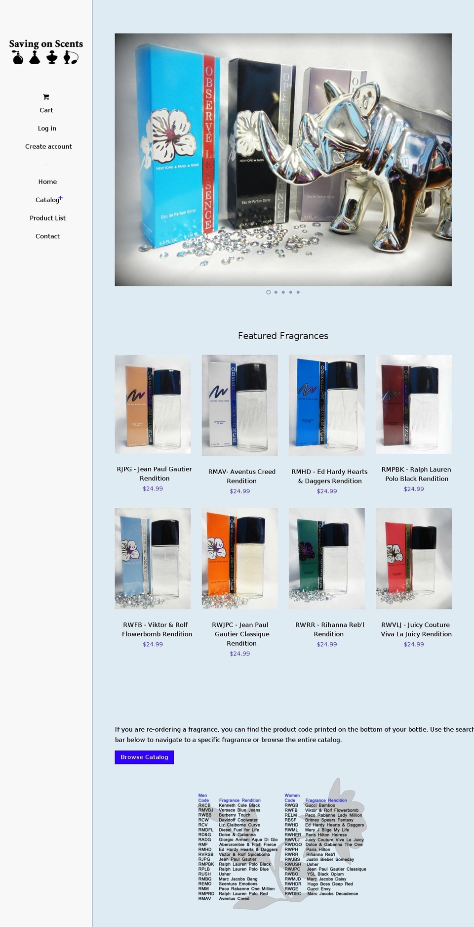 savingonscents.com — Shopify storefront screenshot