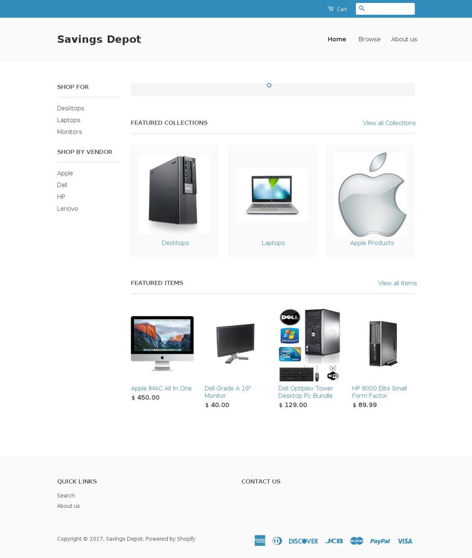 savingsdepot.net shopify website screenshot