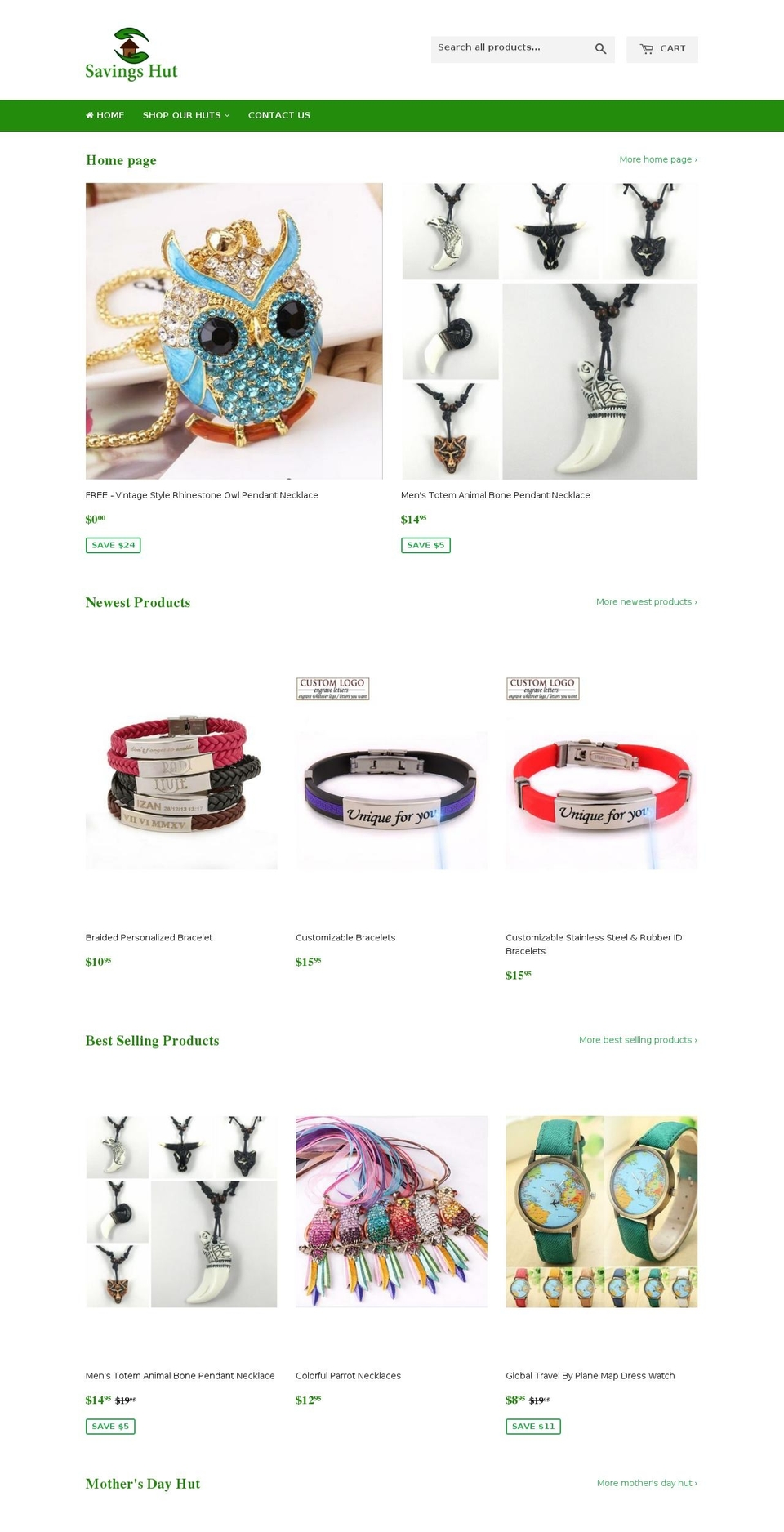 savingshut.com shopify website screenshot